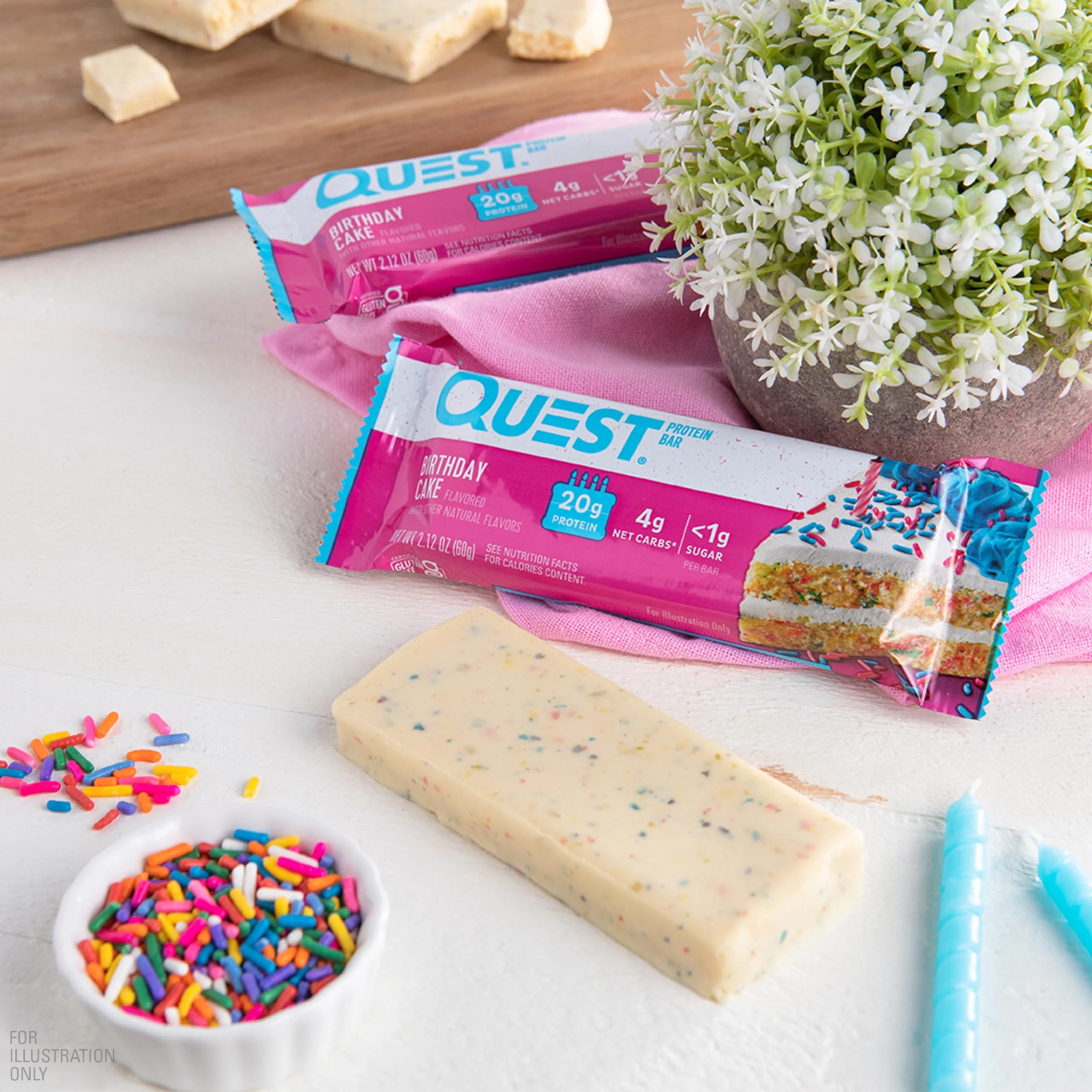 Quest Nutrition Birthday Cake Protein Bars, 20g Protein, 1g Sugar, 4g Net Carbs, Gluten Free, Keto Friendly, 12 Count - Image 9