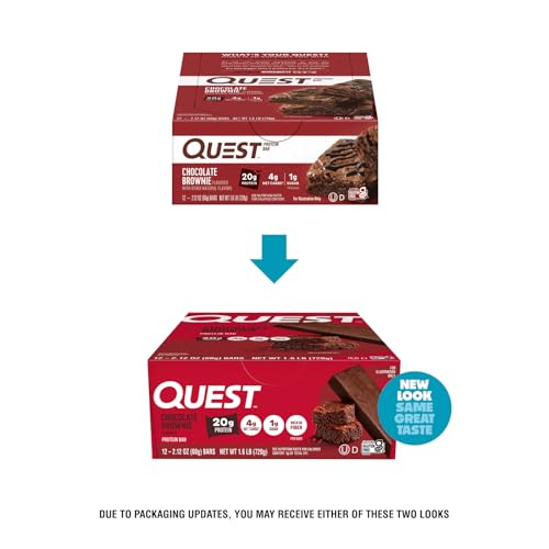 Quest Nutrition Chocolate Brownie Protein Bar, 20g Protein, 1g Sugar, 4g Net Carb, High Fiber, Gluten Free, Gluten Free, 12 Count - Image 8