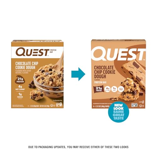 Quest Nutrition Chocolate Chip Cookie Dough - High Protein, Low Carb, Gluten Free, Keto Friendly, 2.12 Oz, 20 Count (4 Packs of 5) - Image 8