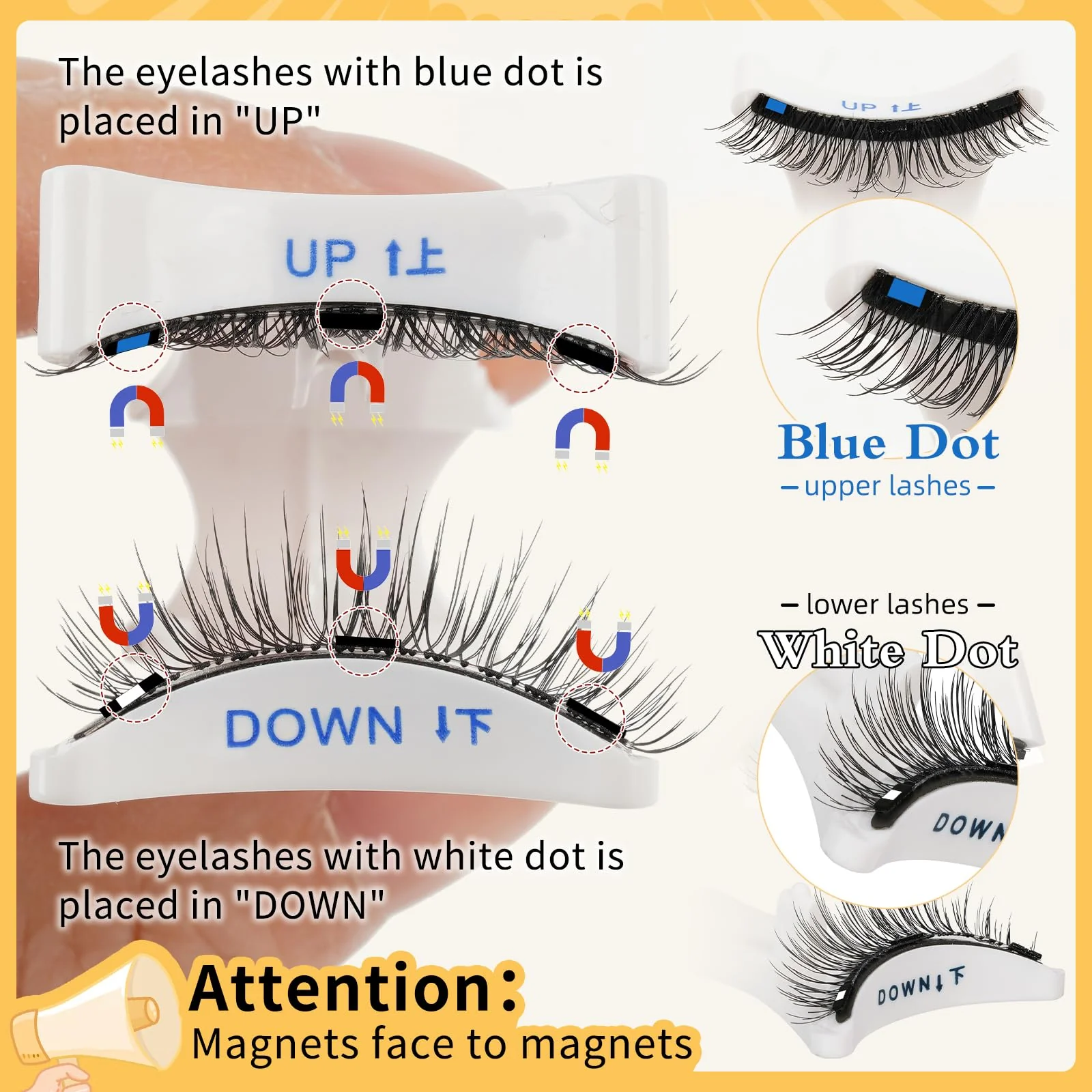 QUEWEL Magnetic Eyelashes 1 Pair Reusable Magnetic Eyelashes with Applicator No Glue Needed Eyelashes Cat Eye Natural Look Lash Clusters Kit Easy to Wear and Remove(B07) - Image 8