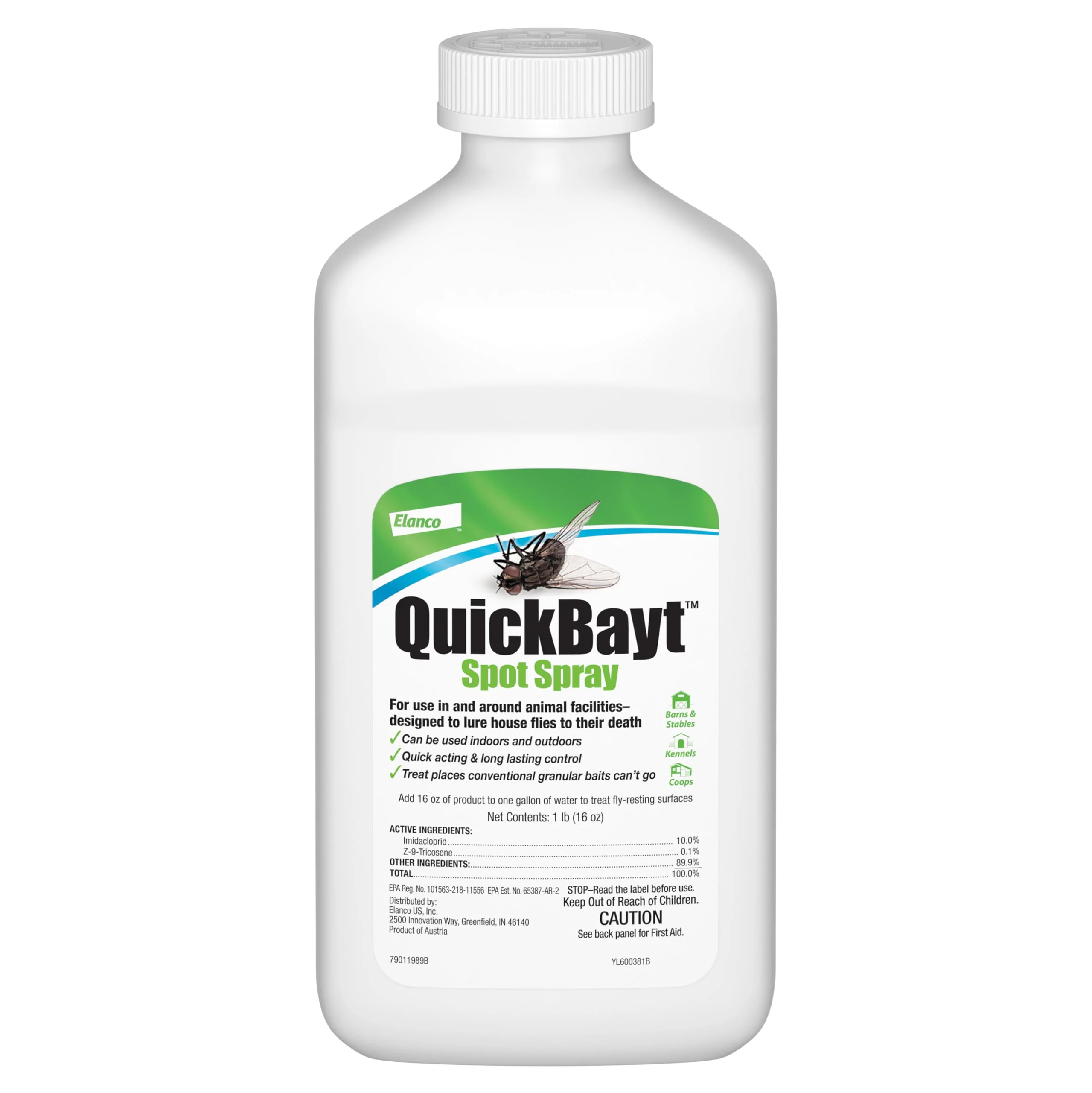 QuickBayt Spot Spray | Premise Spray for Recreational Farms and Rural Environments | Controls Flies | 1lb