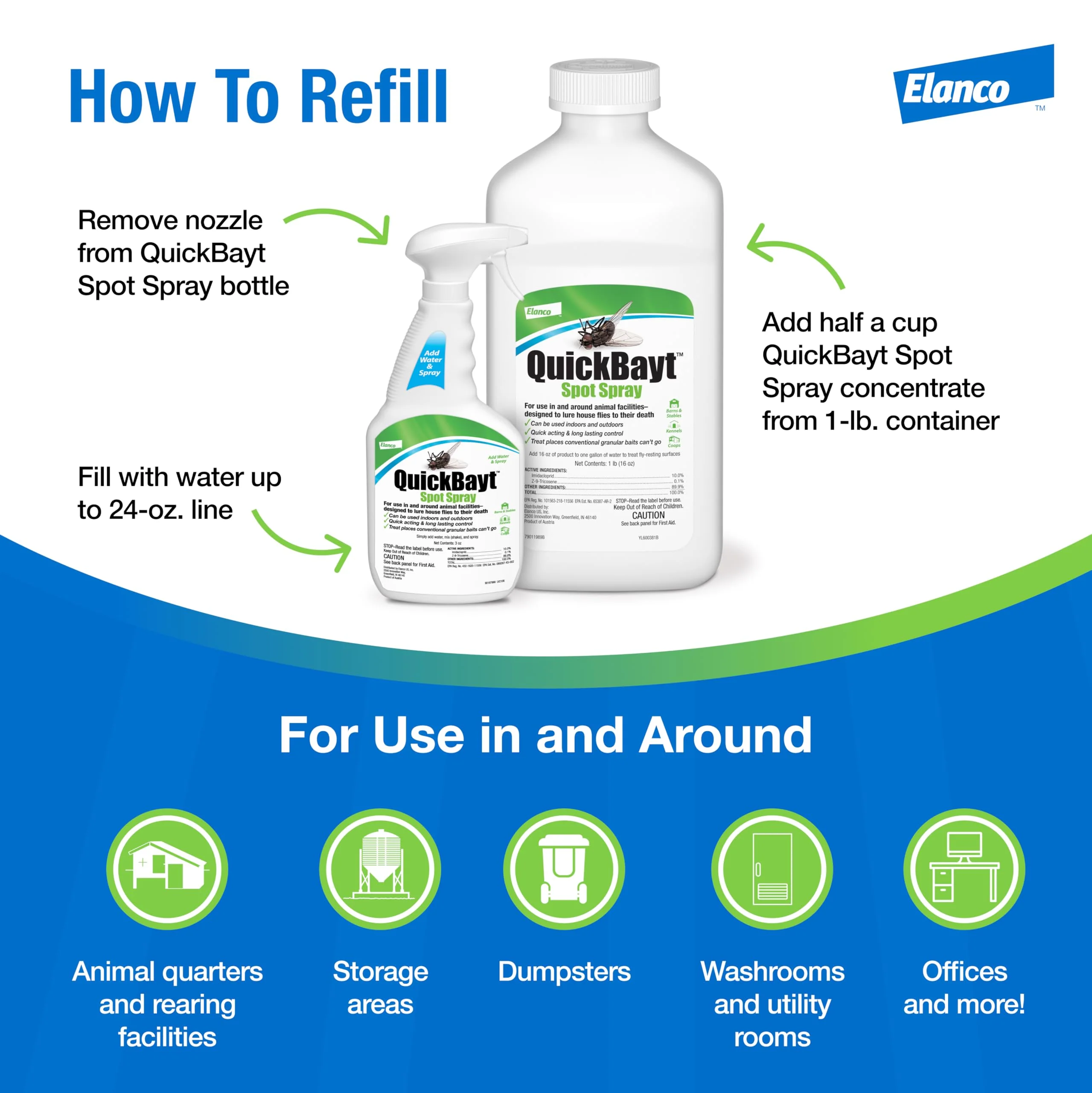 QuickBayt Spot Spray | Premise Spray for Recreational Farms and Rural Environments | Controls Flies | 1lb - Image 2