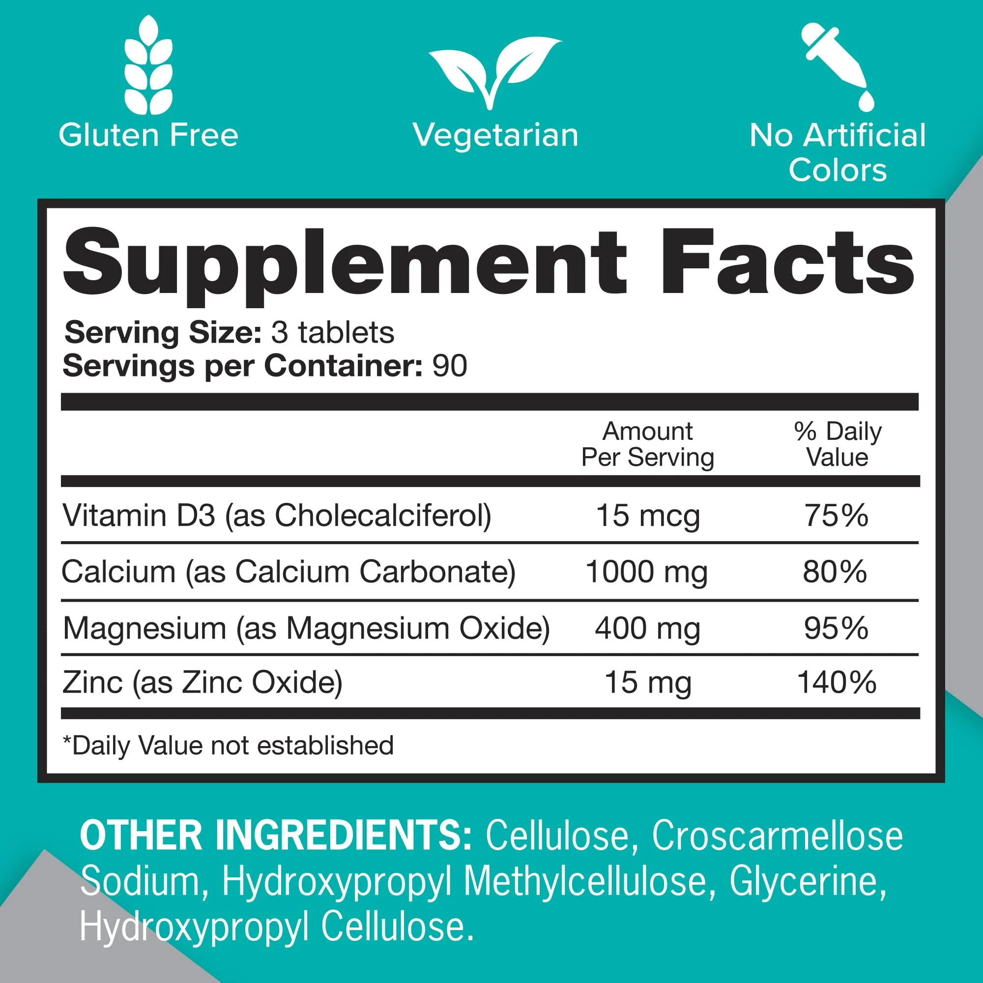 Qunol Calcium 3 in 1 Tablets with Calcium, Magnesium & Zinc for Immune Support, Bone, Nerve, and Muscle Health Supplement, 270 Count - Image 6