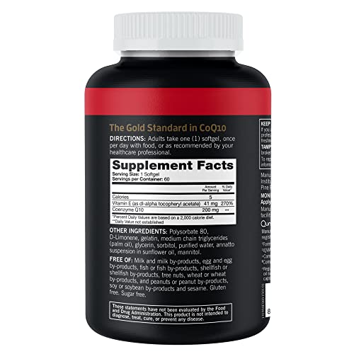 Qunol CoQ10 200mg Softgels, Ultra CoQ10 - Ultra High Absorption Coenzyme Q10 Supplements - Antioxidant Supplement for Vascular and Heart Health & Energy Production - 2 Month Supply - 60 Count - Image 2
