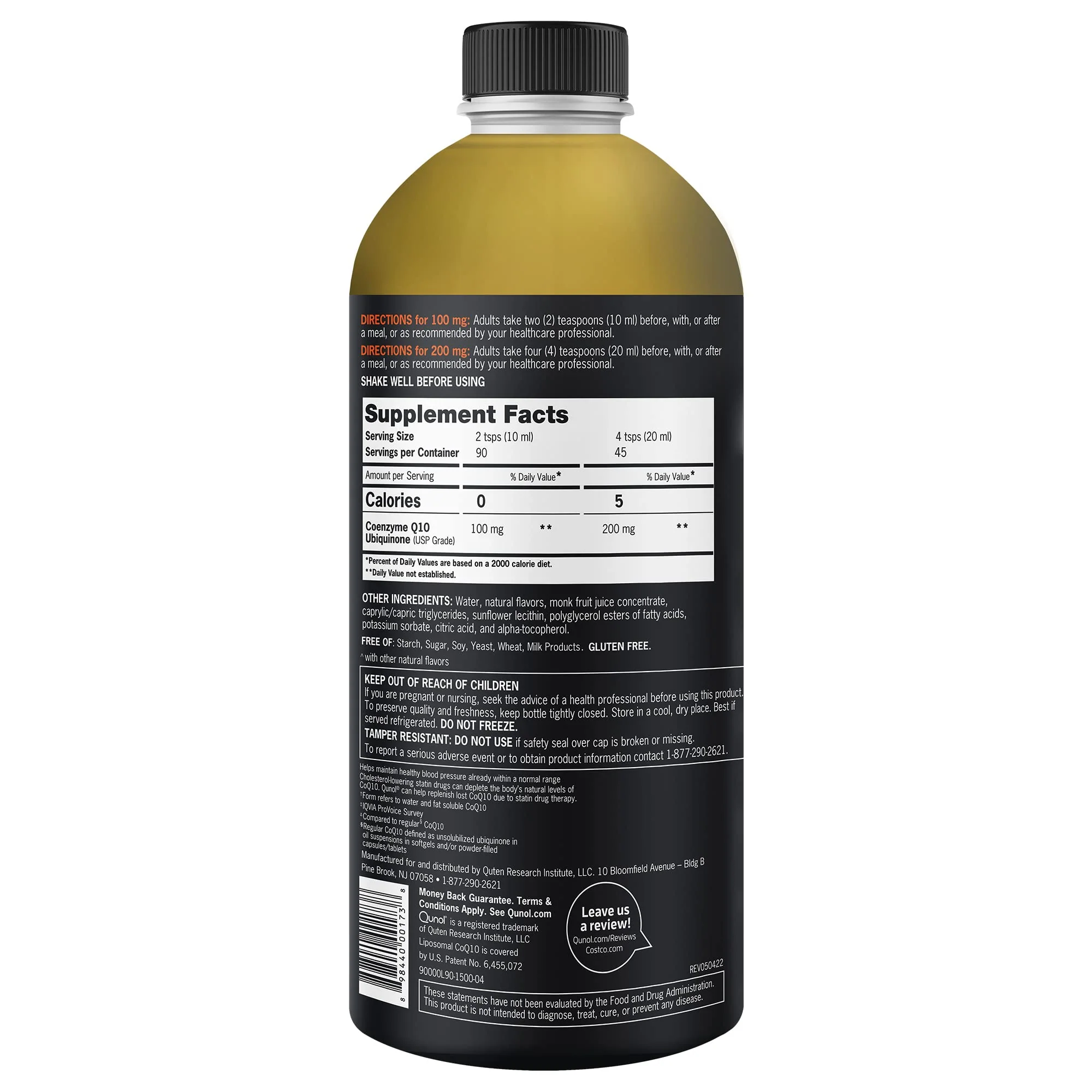 Qunol CoQ10 Liquid Supplement 100mg, Superior Absorption, Natural Form of Coenzyme Q10, Antioxidant for Heart Health, Orange Pineapple Flavored, 90 Servings, 30.4 oz Bottle - Image 2