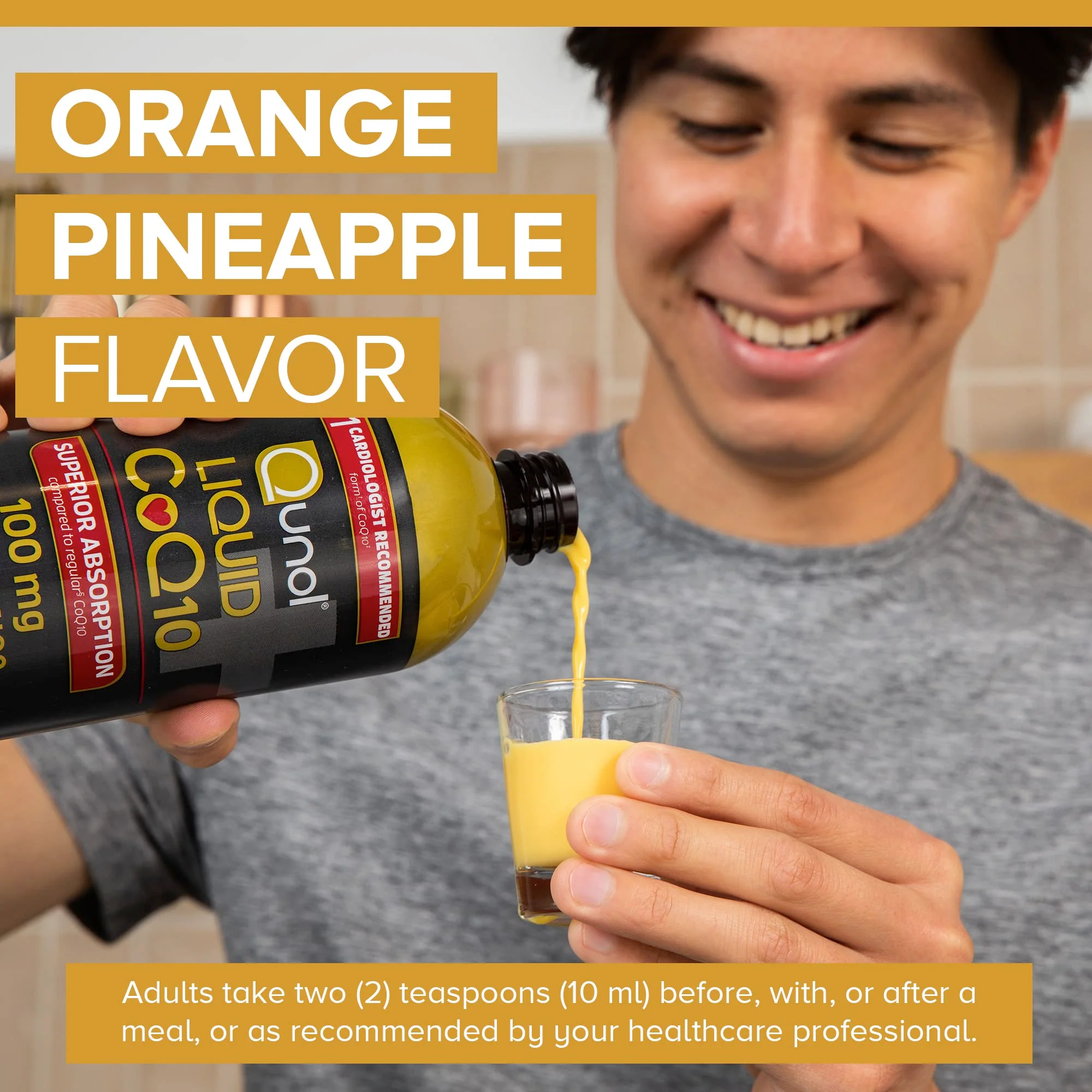 Qunol Liquid CoQ10 100mg, Superior Absorption Natural Supplement Form of Coenzyme Q10, Antioxidant for Heart Health, Orange Pineapple Flavored, 60 Servings, 20.3 oz Bottle - Image 3