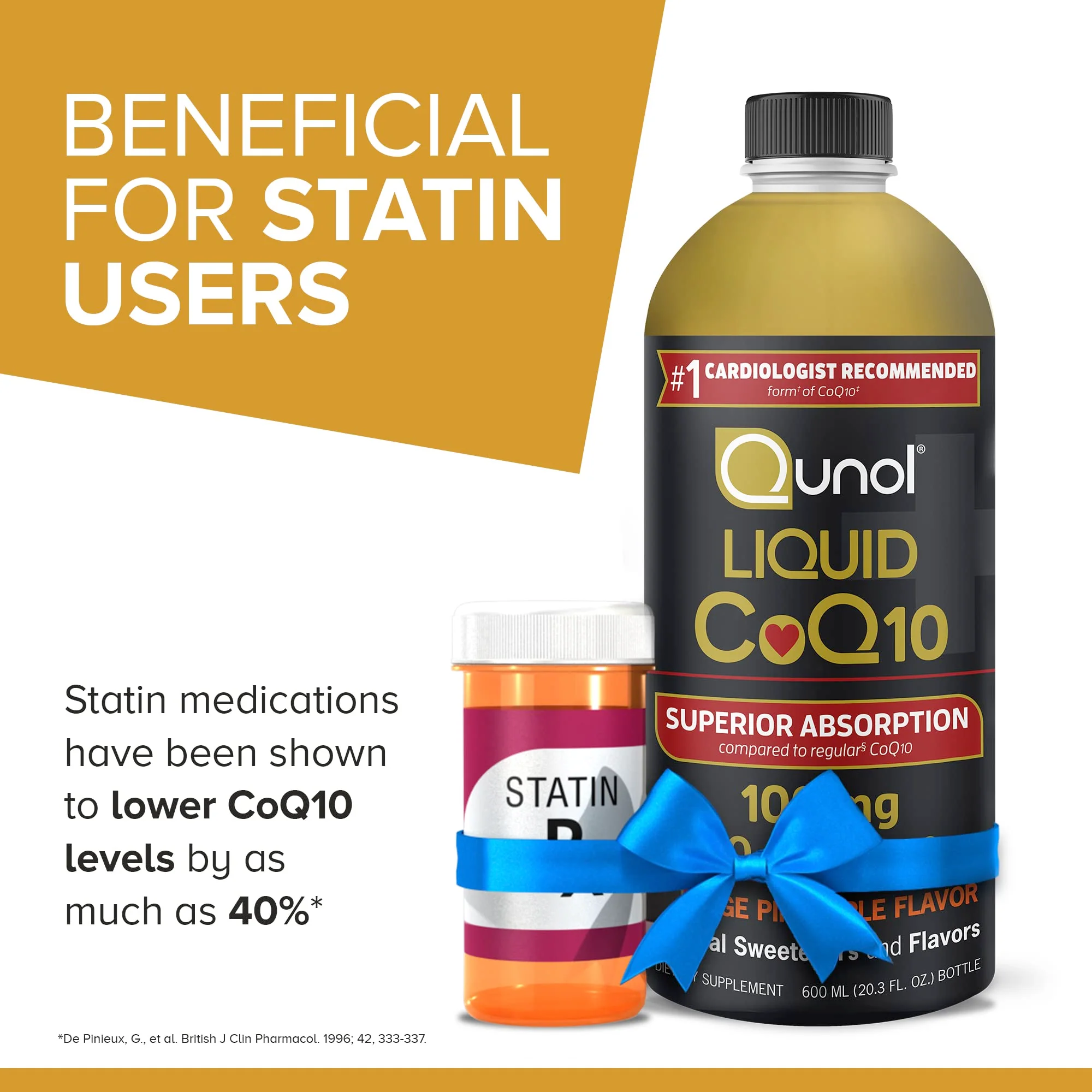 Qunol Liquid CoQ10 100mg, Superior Absorption Natural Supplement Form of Coenzyme Q10, Antioxidant for Heart Health, Orange Pineapple Flavored, 60 Servings, 20.3 oz Bottle - Image 4