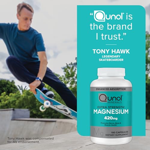Qunol Magnesium Capsules 420mg, 100% DV, High Absorption Magnesium Supplement, Extra Strength, Bone and Muscle Health Supplement, 180 Count - Image 3