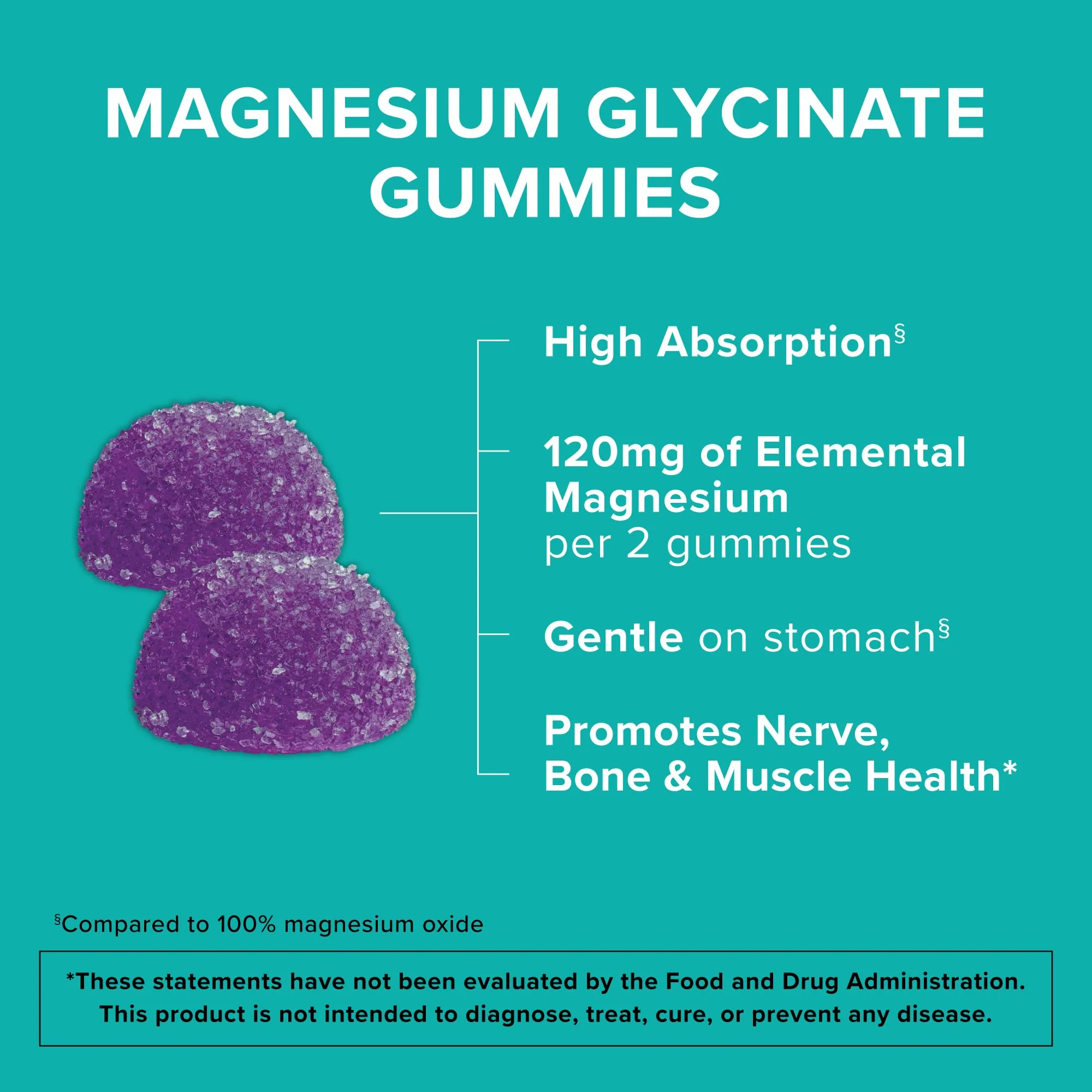 Qunol Magnesium Glycinate Gummies, 120mg of Magnesium Glycinate, High Absorption, Mixed Berry, 90 Count (Pack of 1) - Image 10