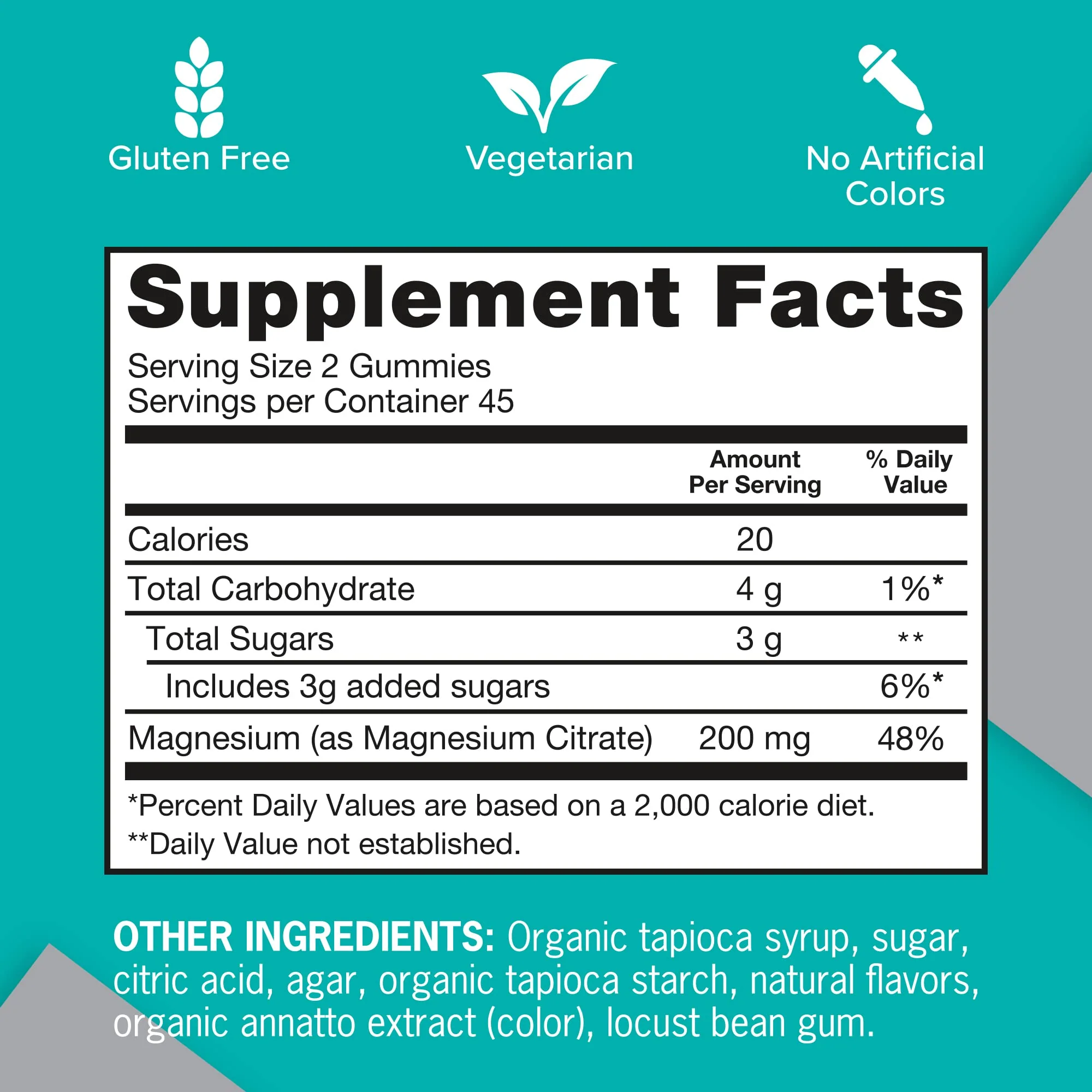 Qunol Magnesium Gummies for Adults, 200mg Elemental Magnesium (from 1,750mg Magnesium Citrate), High Absorption Magnesium Supplement, Supports Nerve, Bone and Muscle Health, Vegetarian, 90 CountQunol Magnesium Gummies for Adults, 200mg Elemental Magnesium - Image 5