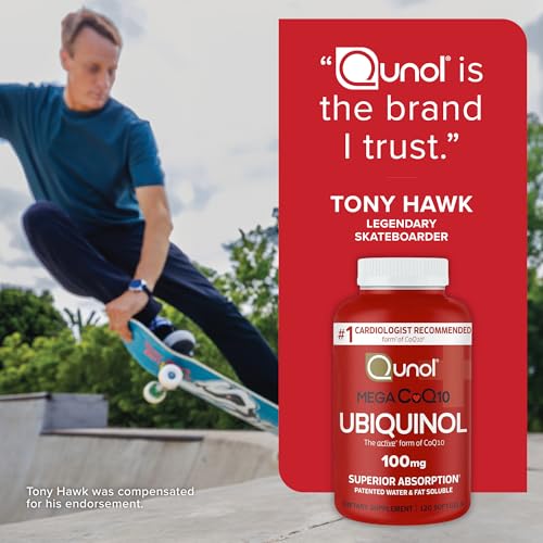 Qunol Mega Ubiquinol 100mg CoQ10, Superior Absorption, Patented Water and Fat Soluble Natural Supplement Form of Coenzyme Q10, Antioxidant for Heart Health, 100 Count Softgels - Image 2