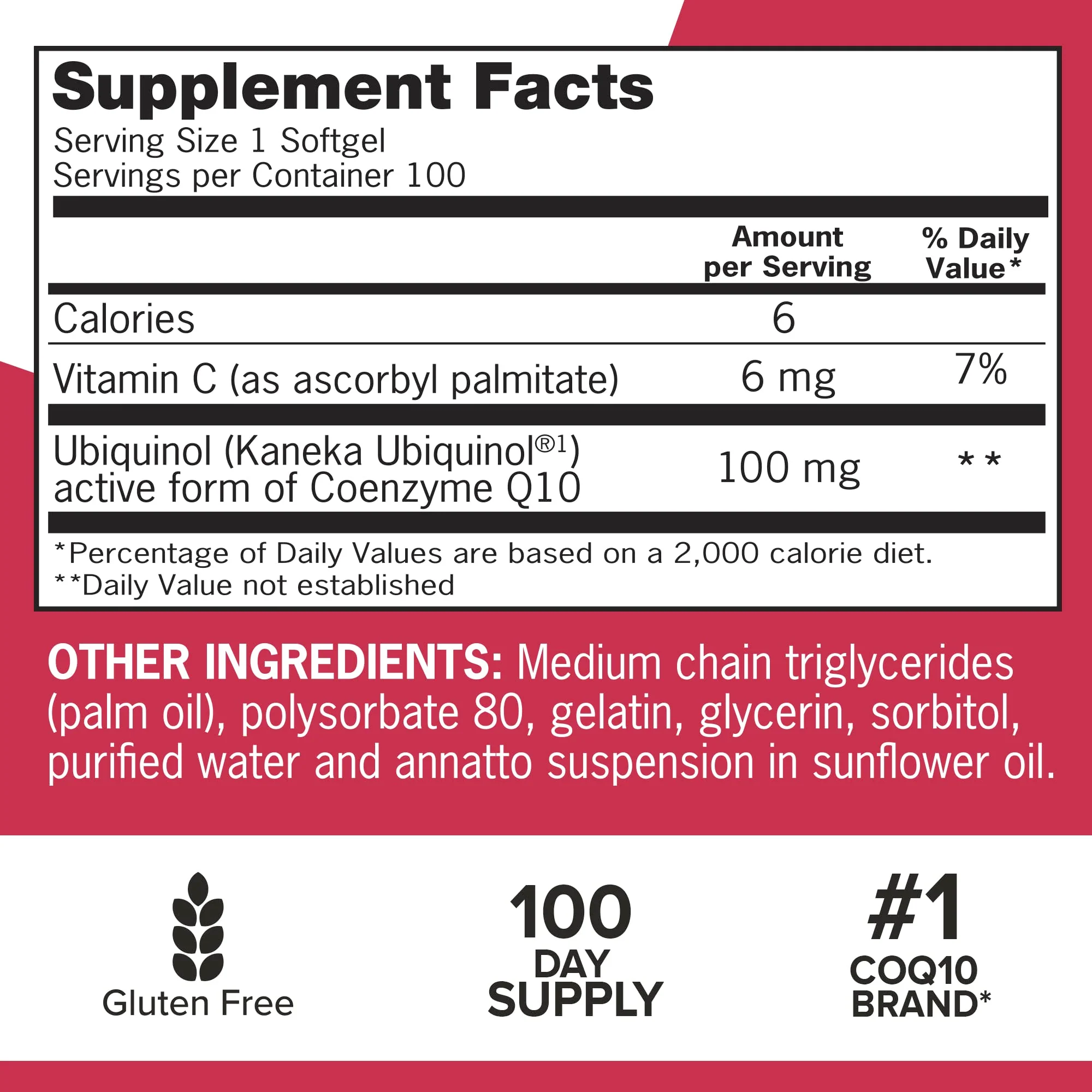 Qunol Mega Ubiquinol 100mg CoQ10, Superior Absorption, Patented Water and Fat Soluble Natural Supplement Form of Coenzyme Q10, Antioxidant for Heart Health, 100 Count Softgels - Image 6