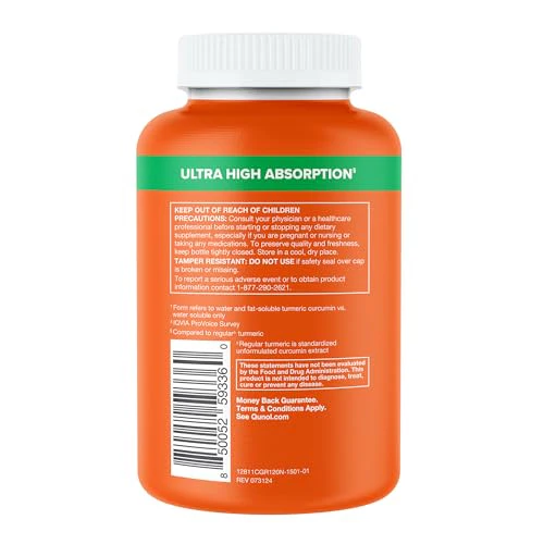 Qunol Turmeric and Ginger Capsules, 1000mg Turmeric Supplement, Ultra High Absorption to Support Joint Health, #1 Doctor Recommended Form of Turmeric Curcumin, 120 Count (Pack of 1) - Image 2