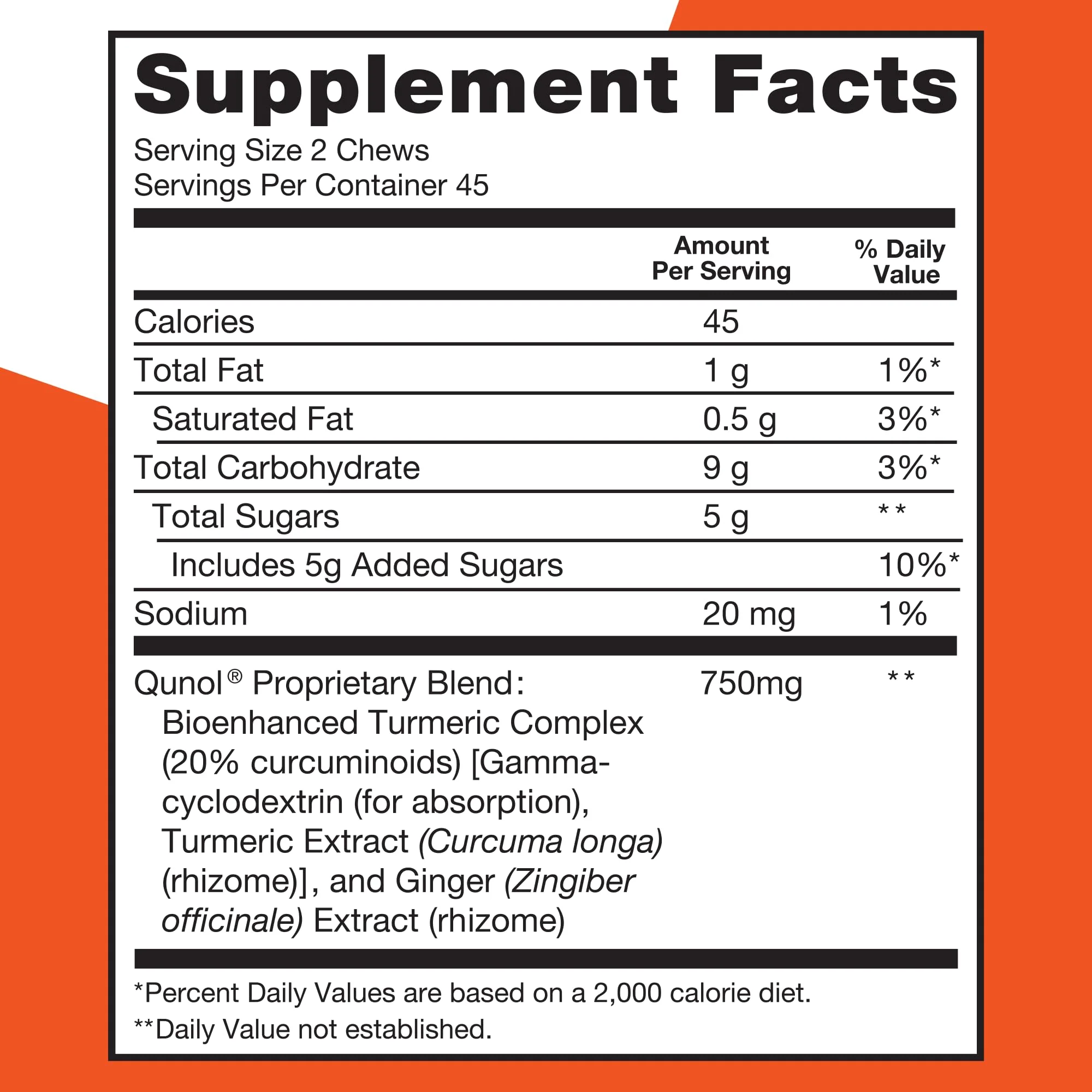Qunol Turmeric and Ginger Soft Chews, 750mg Turmeric Supplement, Ultra High Absorption to Support Joint Health, 90 Count - Image 4