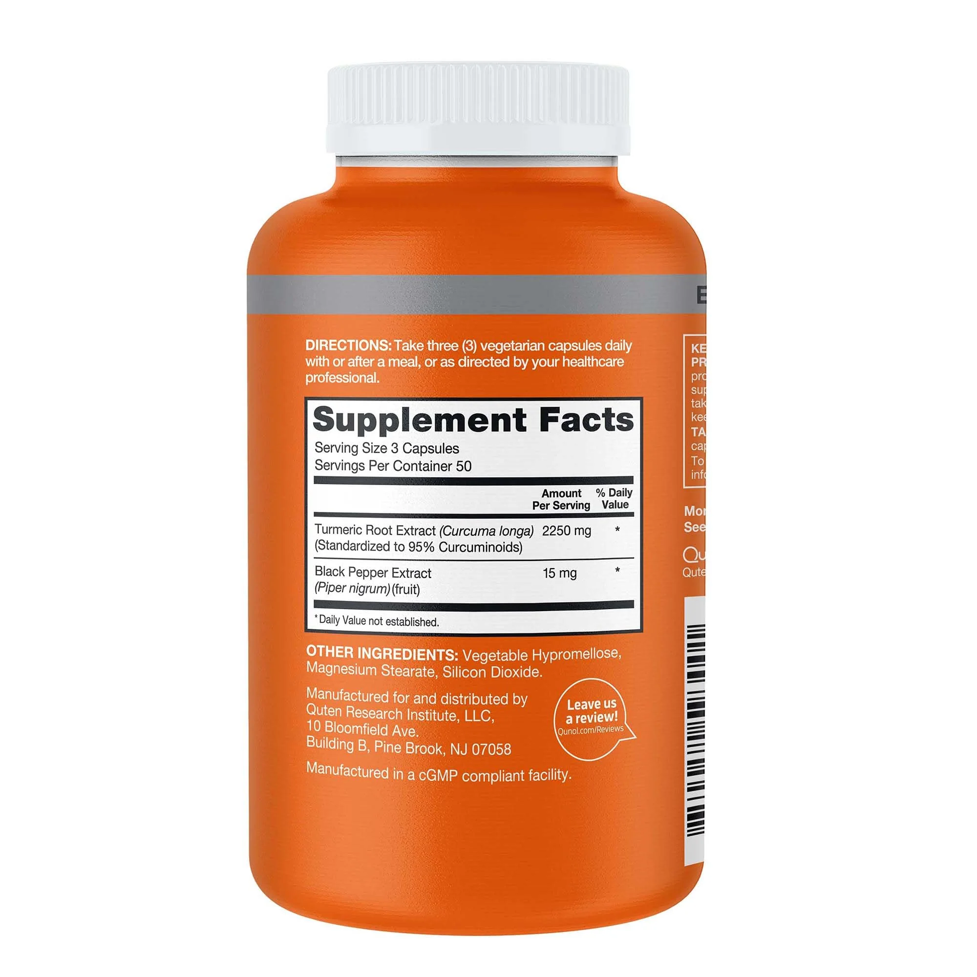 Qunol Turmeric Curcumin with Black Pepper, 2250mg Turmeric Extract with 95% Curcuminoids, Extra Strength Turmeric Supplement, Enhanced Absorption, Joint Support Supplement, 150 Vegetarian Capsules - Image 8