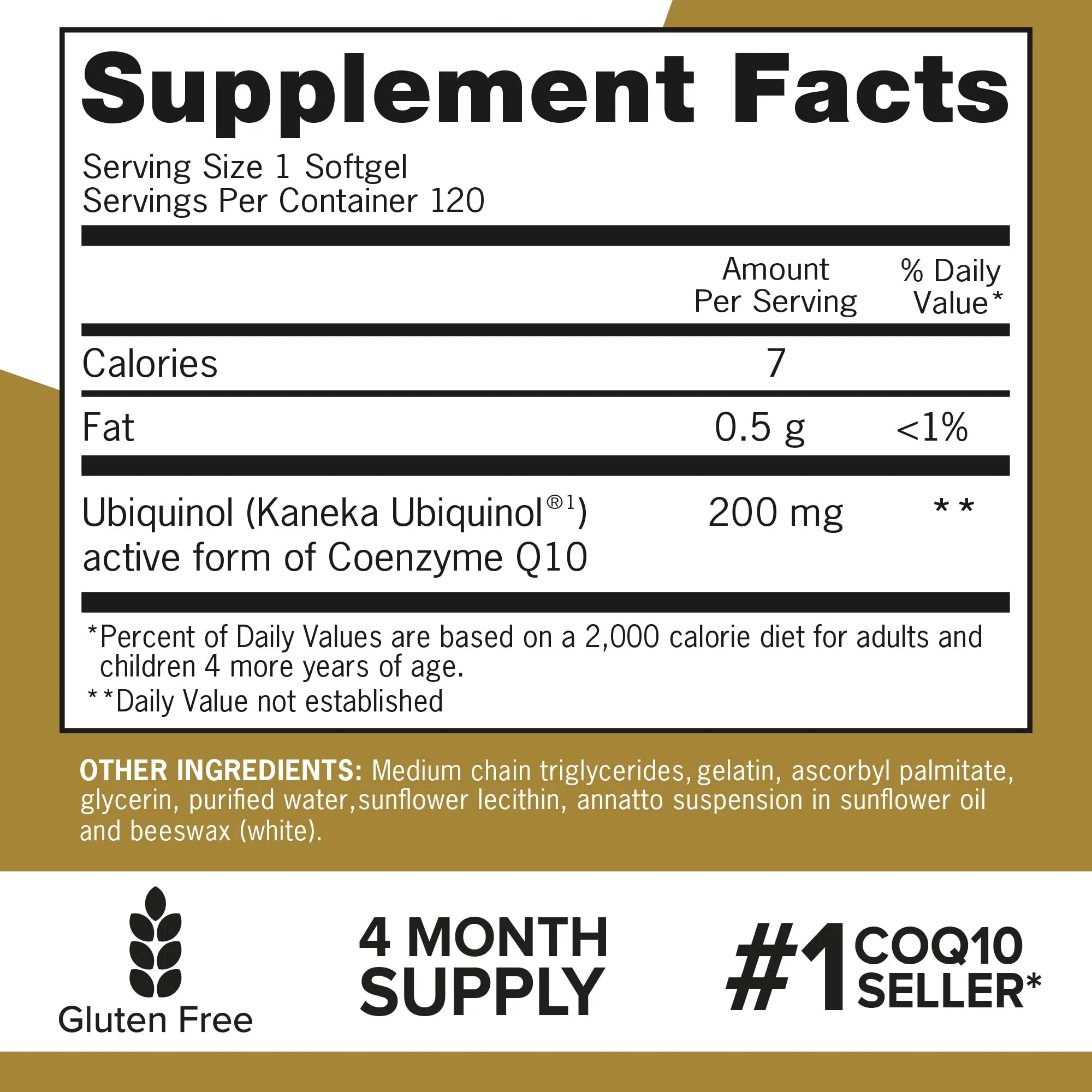 Qunol Ubiquinol CoQ10 200mg Softgels, Powerful Antioxidant for Heart and Vascular Health, Essential for Energy Production, Natural Supplement Active Form of CoQ10, 120ct Softgels - Image 6