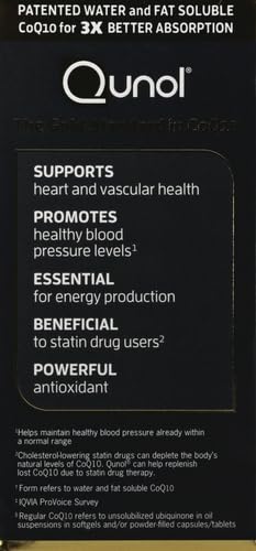 Qunol Ultra CoQ10 100mg, 3x Better Absorption, Patented Water and Fat Soluble Natural Supplement Form of Coenzyme Q10, Antioxidant for Heart Health, 120 Count Softgels - Image 4