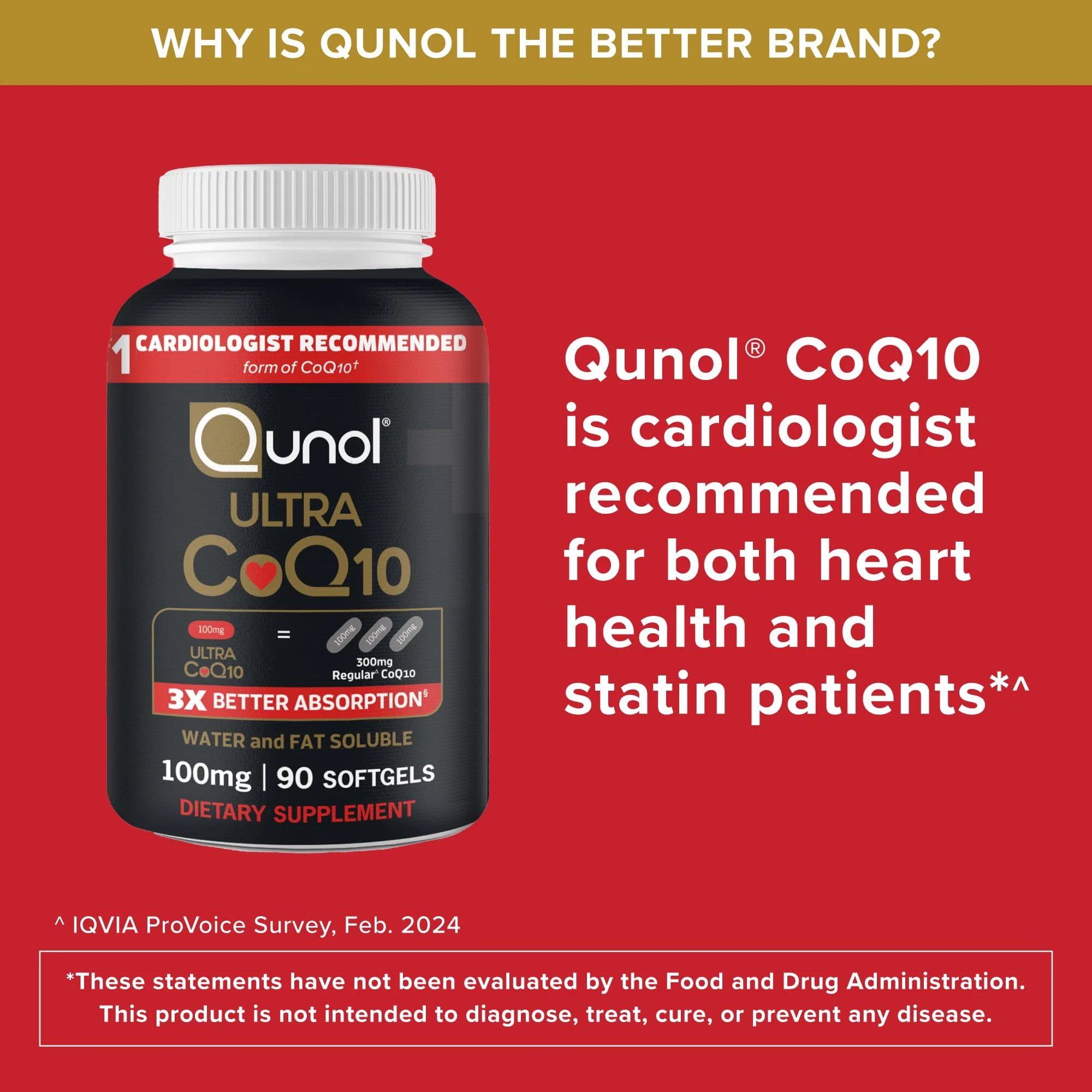 Qunol Ultra CoQ10 100mg Softgels- 3x Better Absorption, Antioxidant for Heart Health & Energy Production, Coenzyme Q10 Vitamins and Supplements, 3 Month Supply, 90 Count - Image 5