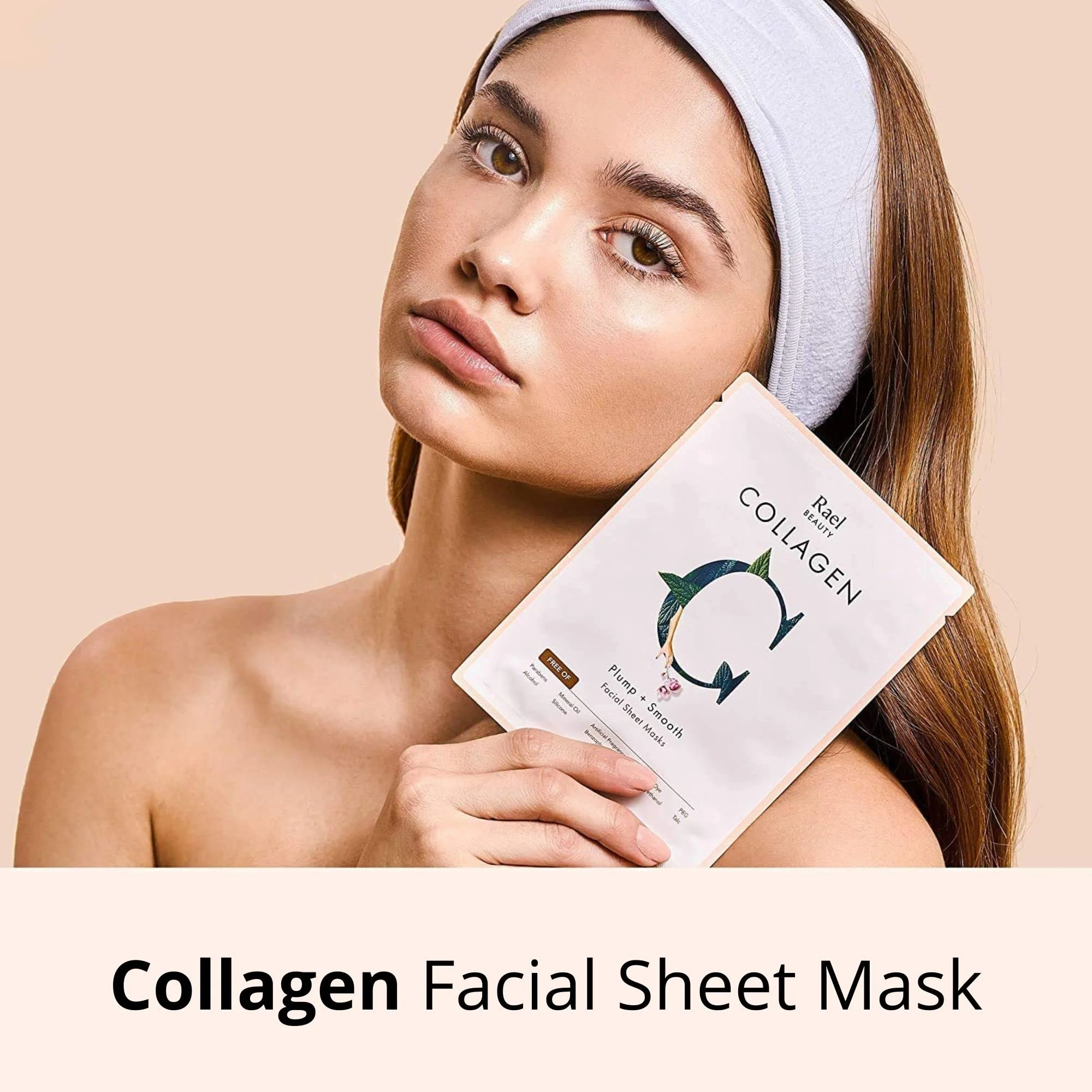 Rael Face Mask Skin Care, Collagen Face Masks - Bamboo Facial Sheet Mask, Korean Skincare, with Collagen Essence and Fruit Extracts, Nourishing and Moisturizing, All Skin Types (Collagen, 5 Sheets) - Image 4