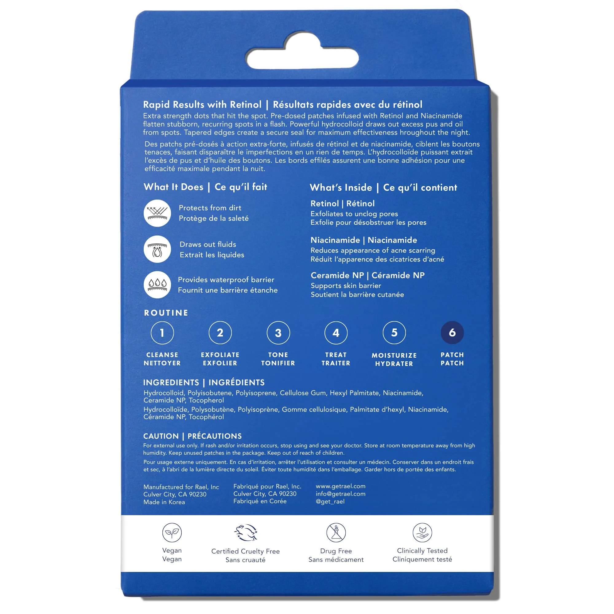 Rael Pimple Patches, Miracle Retinol Spot Cover - Hydrocolloid Acne Pimple Patch for Face, Absorbing Zits & Blemishes, PM Advanced (72 Count) - Image 3