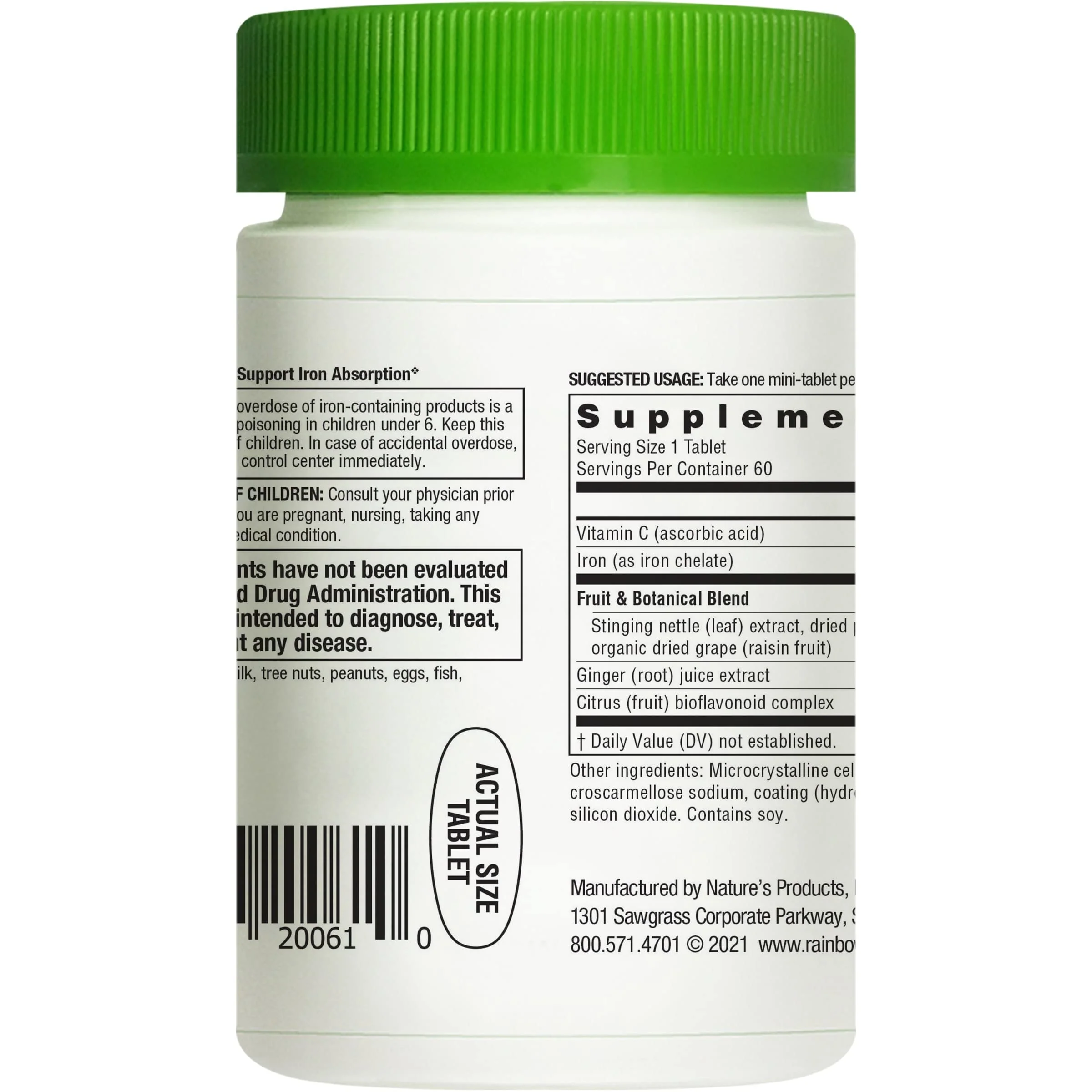 Rainbow Light Complete Iron Mini Tablets | 60 Count | High Potency Iron | with Vitamin C to Support Absorption | Supplement for Men and Women - Image 7