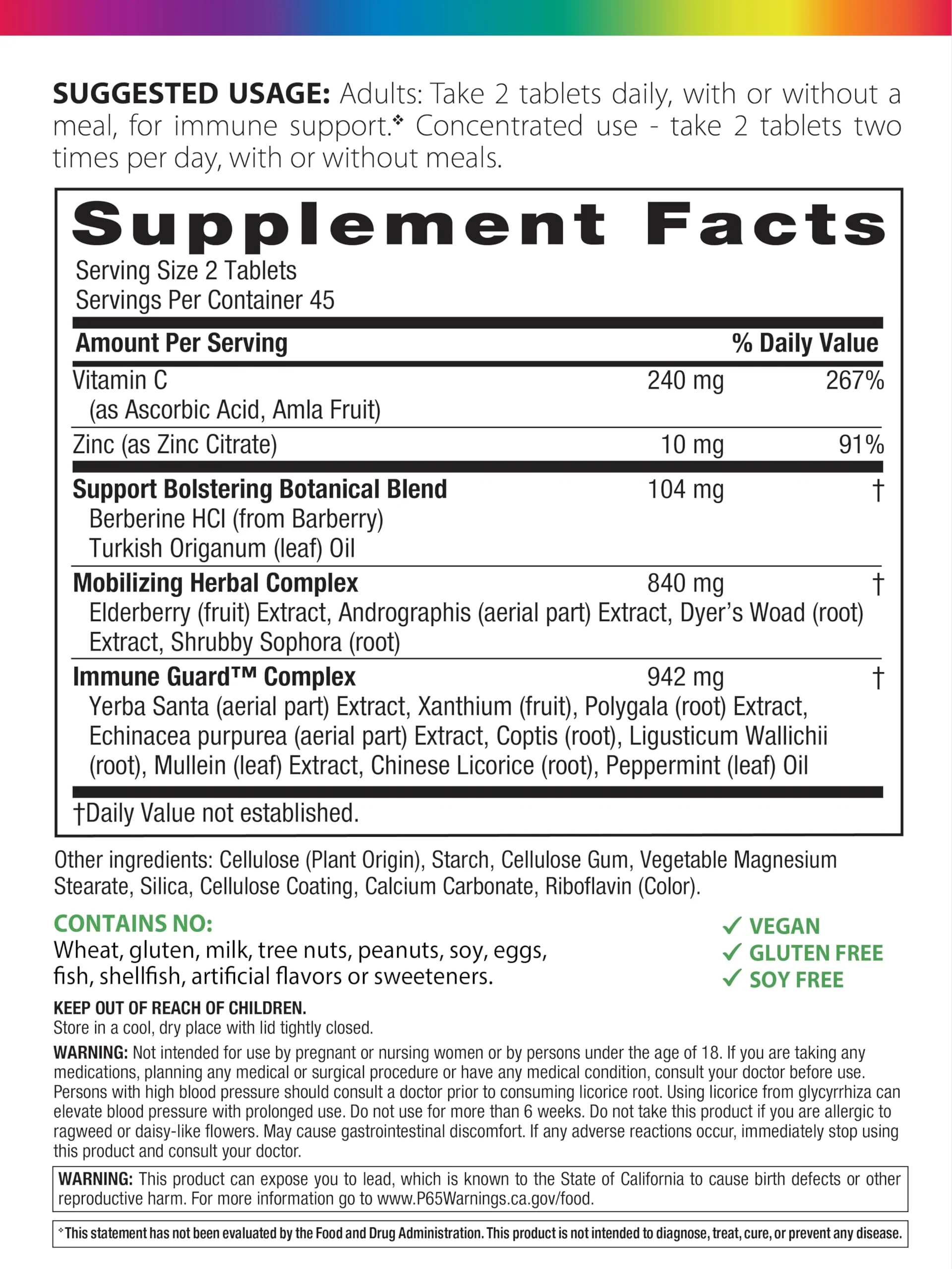 Rainbow Light Counter Attack Immune Support Booster Supplement for Adults | 90 Tablets | with Vitamin C, Zinc, Immune Guard & More - Image 6