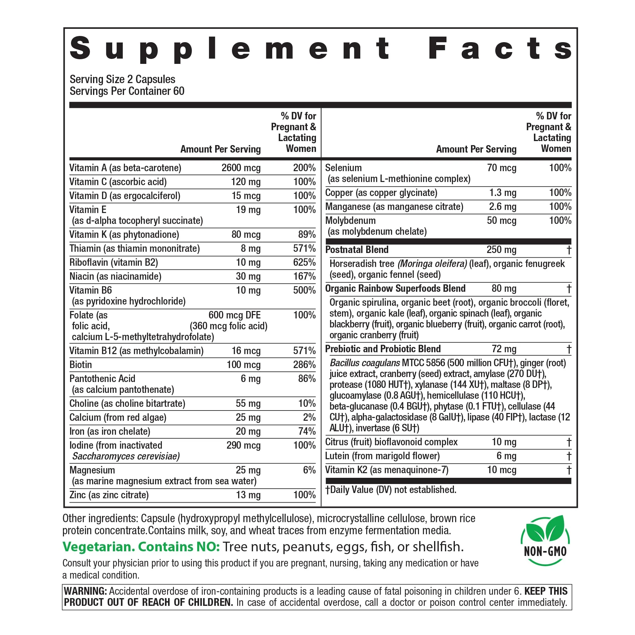 Rainbow Light Postnatal Multivitamin for Women | 120 Capsules | Supports Mom’s Health & Baby’s Development Plus Immune Health with Vitamin C and Zinc | Superfoods Blend & Probiotics - Image 6