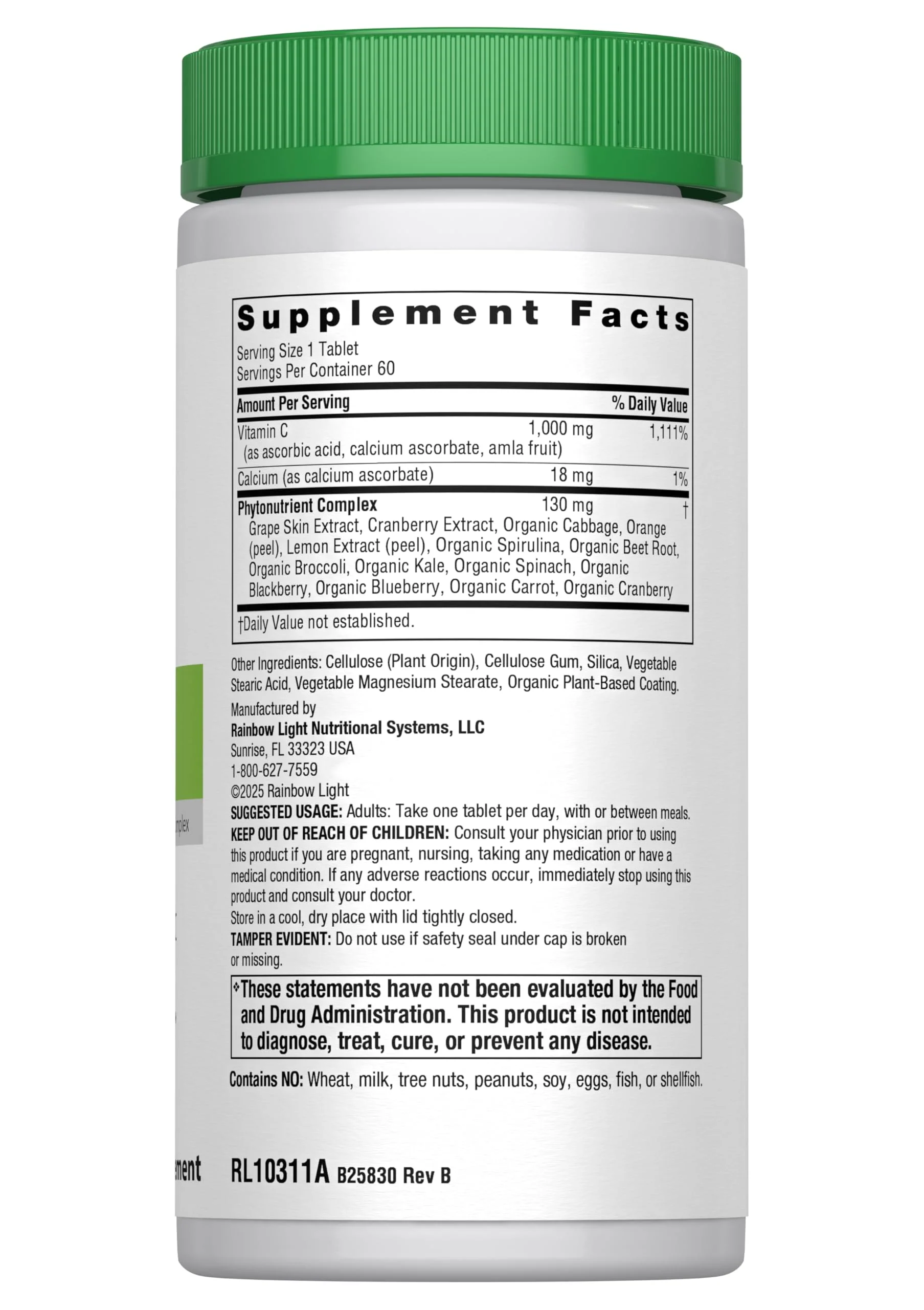 Rainbow Light Vitamin C 1,000mg | 60 Tablets | High Potency, Super C & Phytonutrient Complex | Immune Health & Collagen Support | Vegan Supplement - Image 3