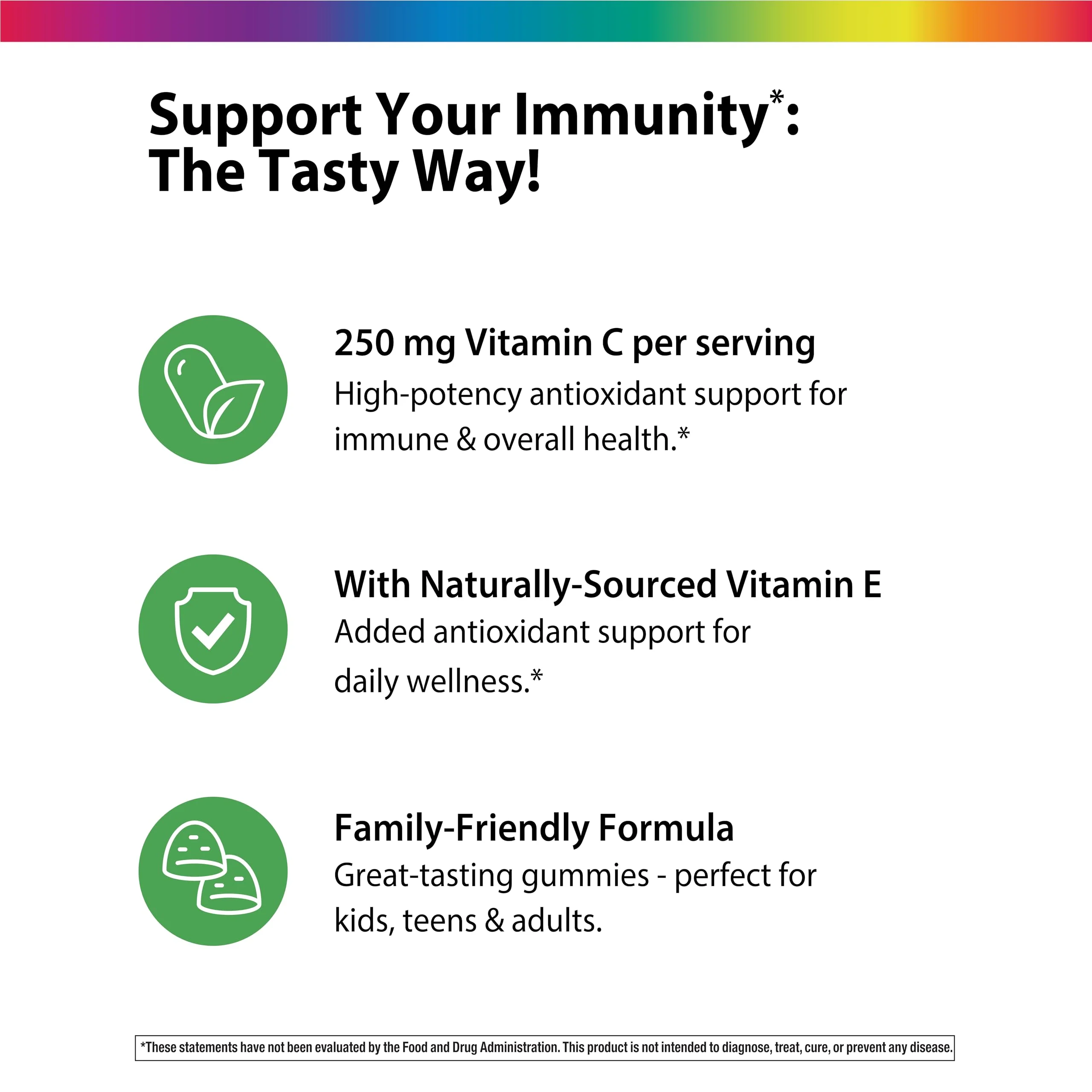 Rainbow Light Vitamin C Gummies | 60 Count | Citrus Flavored | with Vitamin E | Immune & Antioxidant Support for Adults and Kids - Image 4