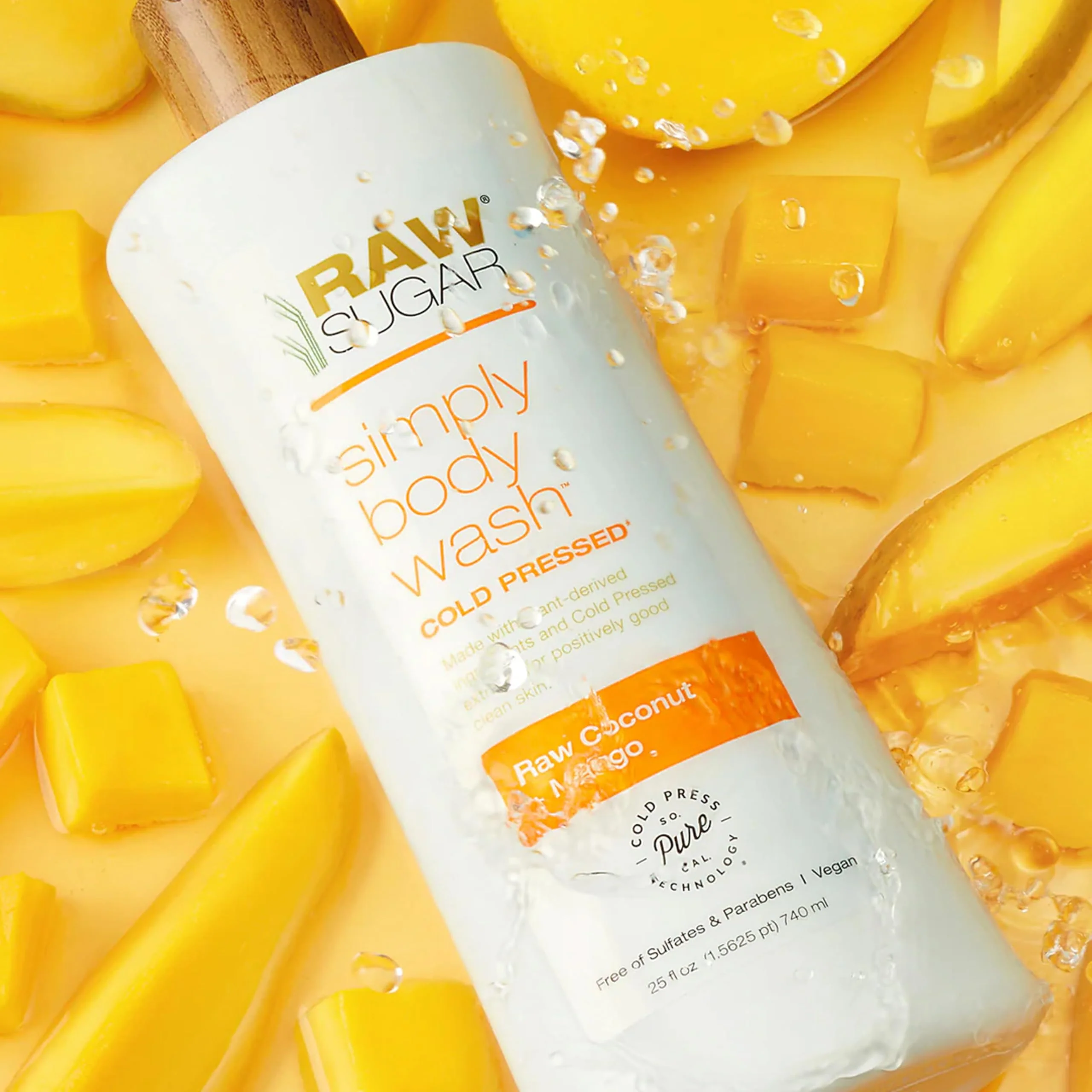 RAW SUGAR Simply Body Wash Variety Trio (25 Fl Oz, Pack of 3) Vegan Bath & Shower Gel, Raw Coconut + Mango, Pineapple + Maqui Berry + Coconut and Watermelon + Fresh Mint, No Sulfates & Parabens - Image 4