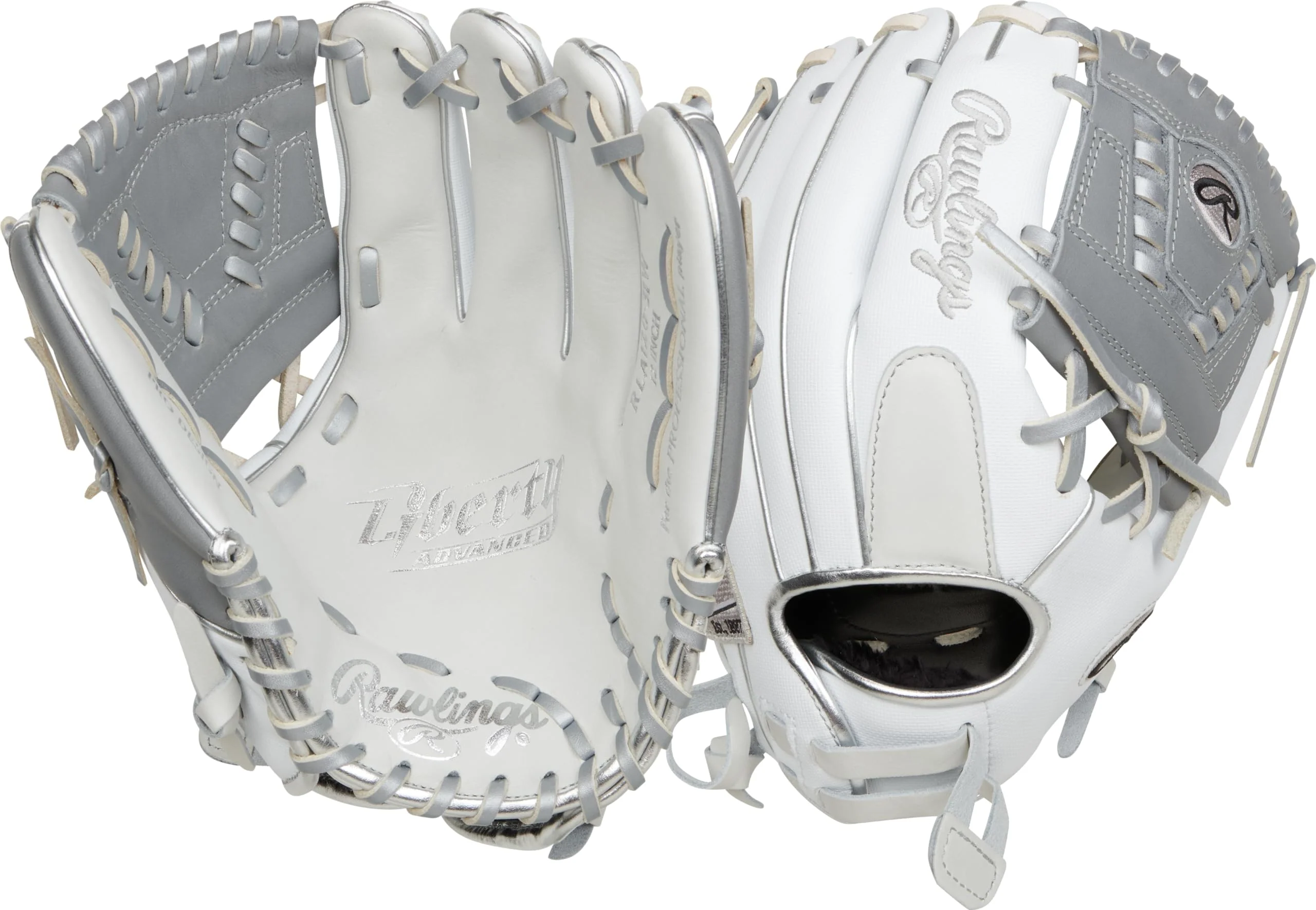 Rawlings | LIBERTY ADVANCED Fastpitch Softball Glove | Right Hand Throw | 12" - Laced One-Piece Web | White/White Speedshell