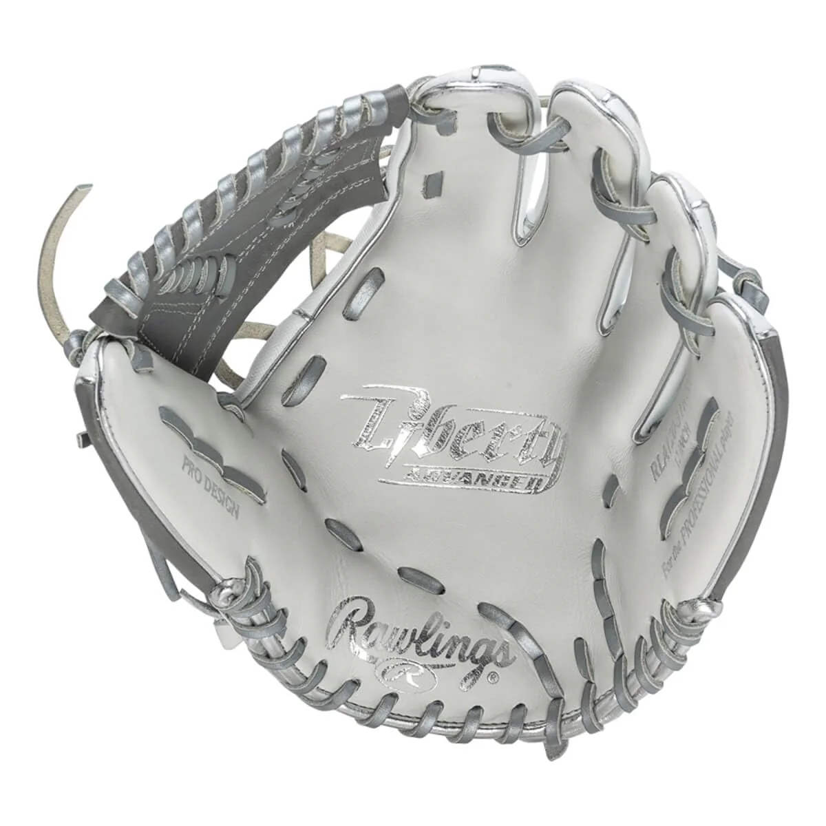 Rawlings | LIBERTY ADVANCED Fastpitch Softball Glove | Right Hand Throw | 12" - Laced One-Piece Web | White/White Speedshell - Image 5