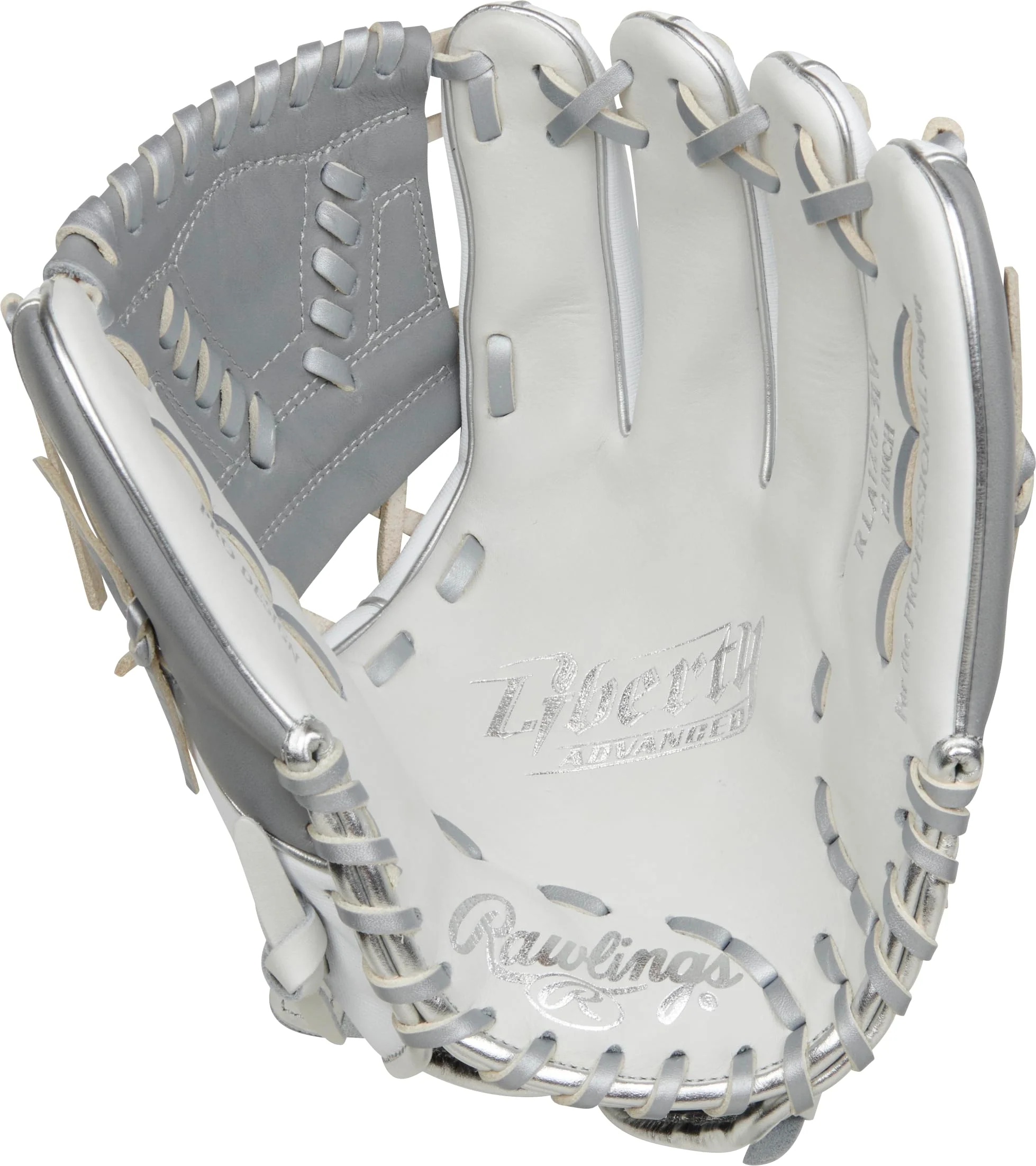 Rawlings | LIBERTY ADVANCED Fastpitch Softball Glove | Right Hand Throw | 12" - Laced One-Piece Web | White/White Speedshell - Image 6