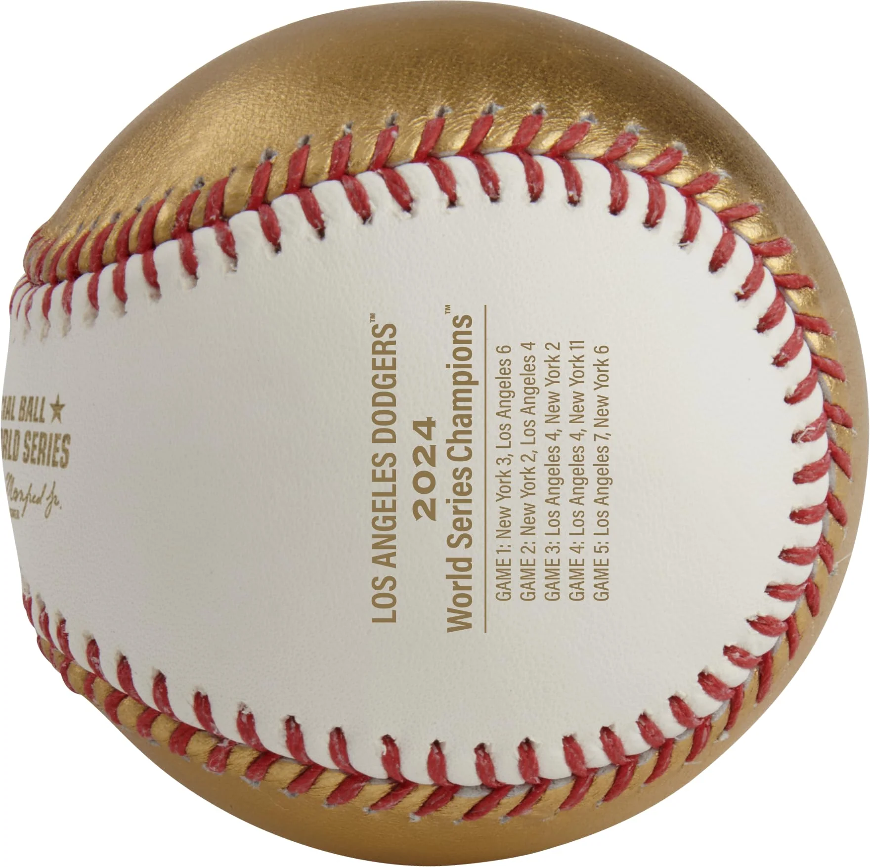 Rawlings | Official 2024 World Series Champions Los Angeles Dodgers | WS Champs Ball | White/Gold Leather Champions - Image 4