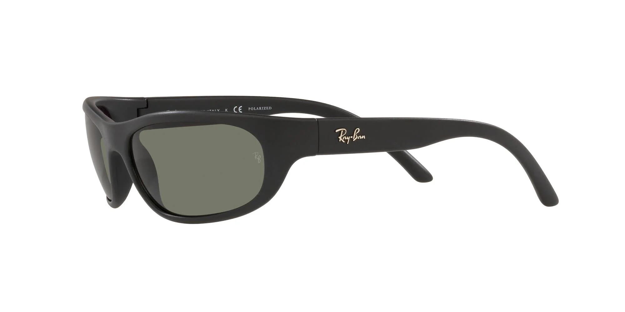 Ray-Ban Men's RB4033 Predator Rectangular Sunglasses, Matte Black/Polarized Green, 60 mm - Image 6