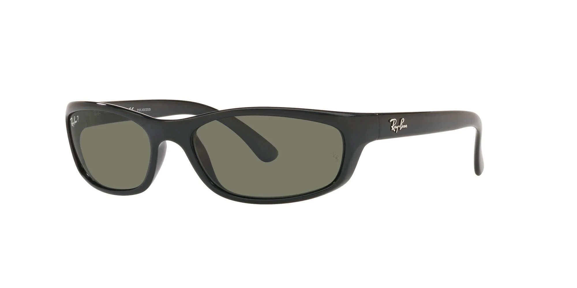 Ray-Ban Men's RB4115 Rectangular Sunglasses, Black/Polarized Green, 57 mm - Image 7