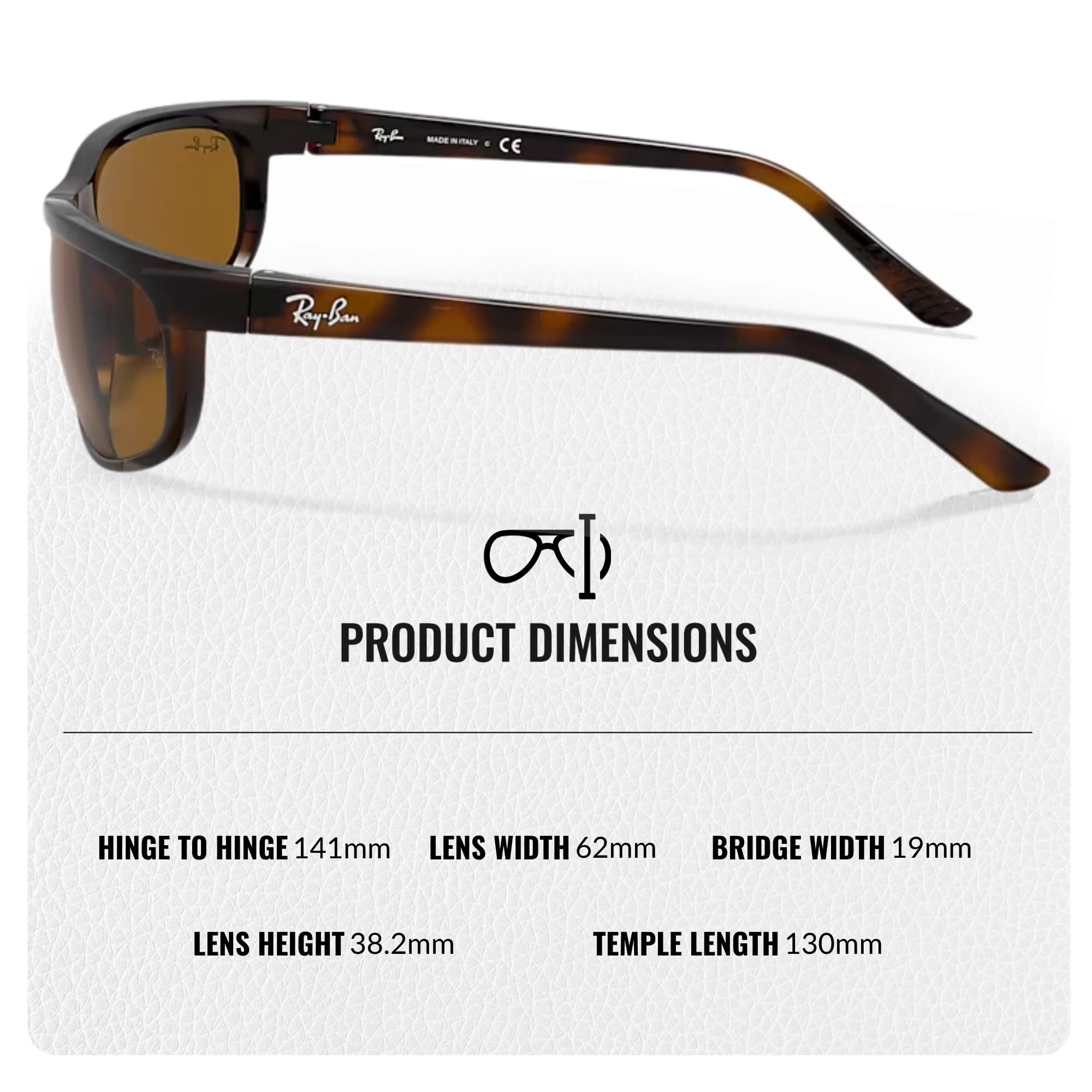 Ray-Ban RB2027 PREDATOR 2 Rectangle Shaped Non-Polarized Sunglasses for Men & Women – Includes Official RAYBAN Eyewear Kit – Ideal Formal & Casual Wear Sunglasses – B-15 Brown Lens - Image 4