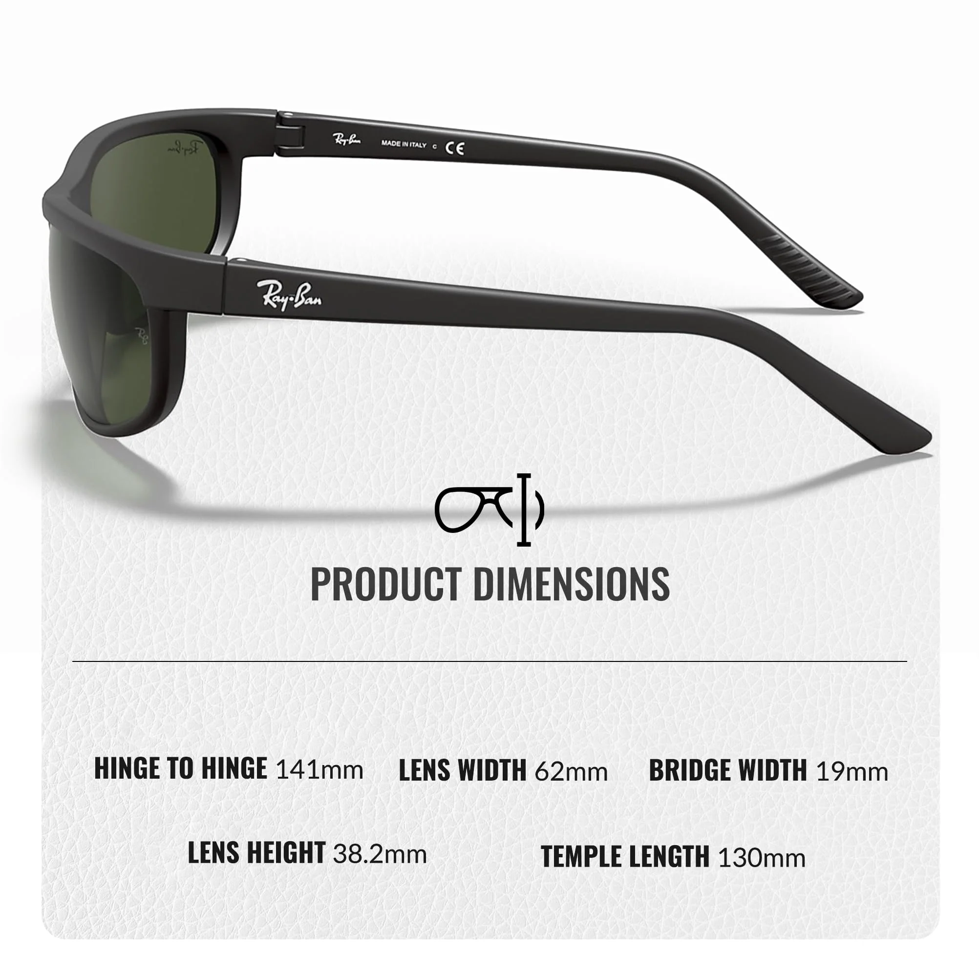 Ray-Ban RB2027 PREDATOR 2 Rectangle Shaped Non-Polarized Sunglasses for Men & Women – Includes Official RAYBAN Eyewear Kit – Ideal Formal & Casual Wear Sunglasses – G-15 Green Lens - Image 4