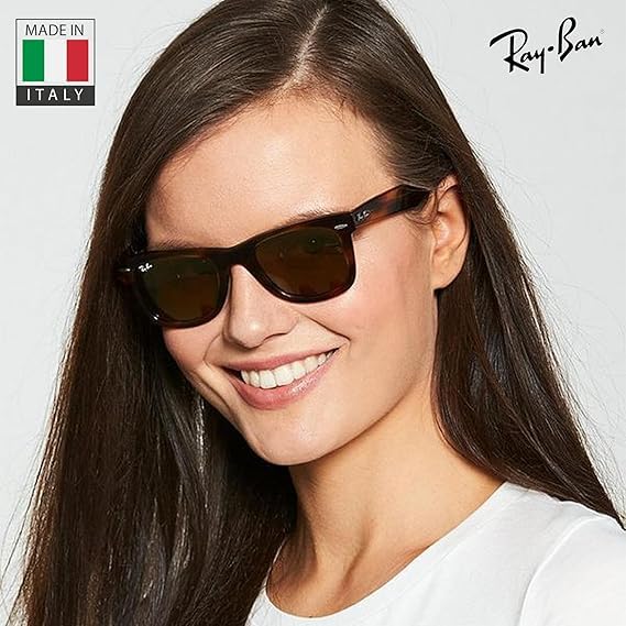 Ray-Ban RB2132 NEW WAYFARER CLASSIC POLARIZED Square Shaped Sunglasses for Men & Women – Includes Official Rayban Eyewear Kit – Ideal Formal & Casual Wear Sunglasses – B-15 Brown Lens - Image 3