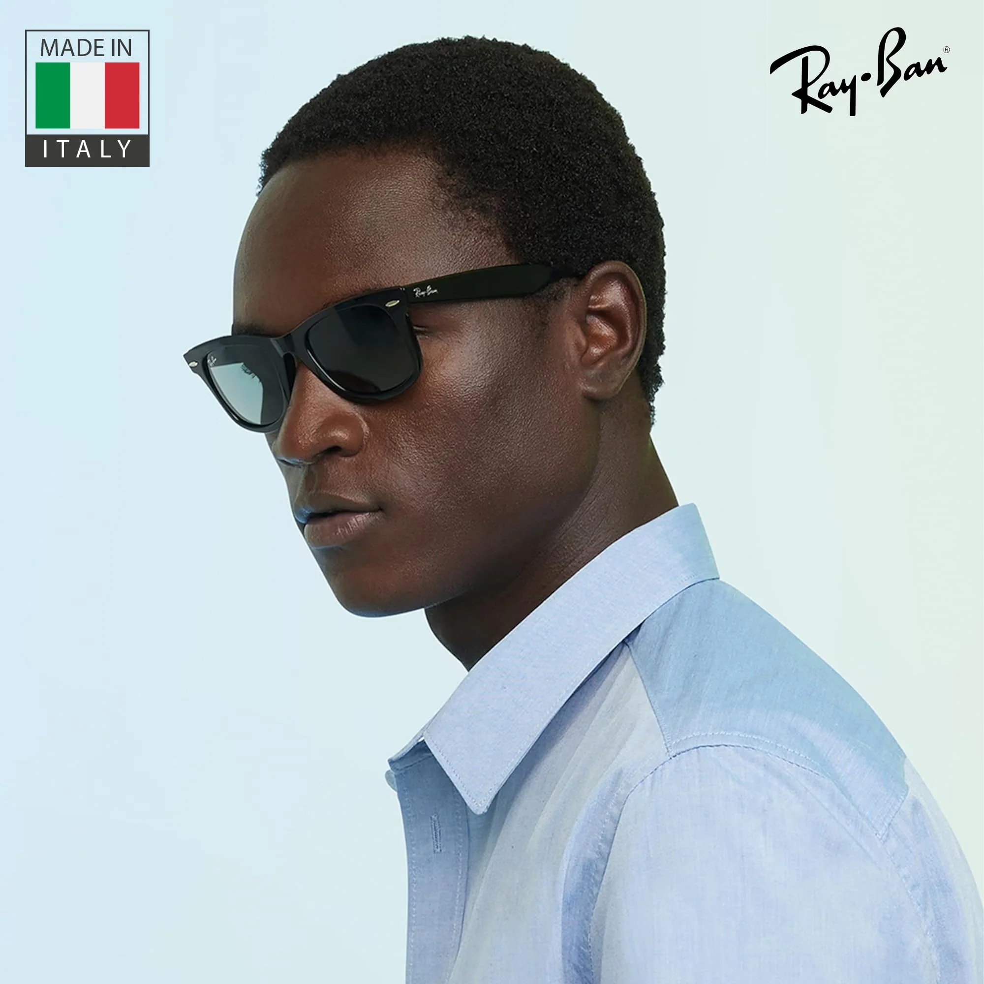 Ray-Ban RB2132 NEW WAYFARER CLASSIC POLARIZED Square Shaped Sunglasses for Men & Women – Includes Official Rayban Eyewear Kit – Ideal Formal & Casual Wear Sunglasses – Green Lens - Image 3