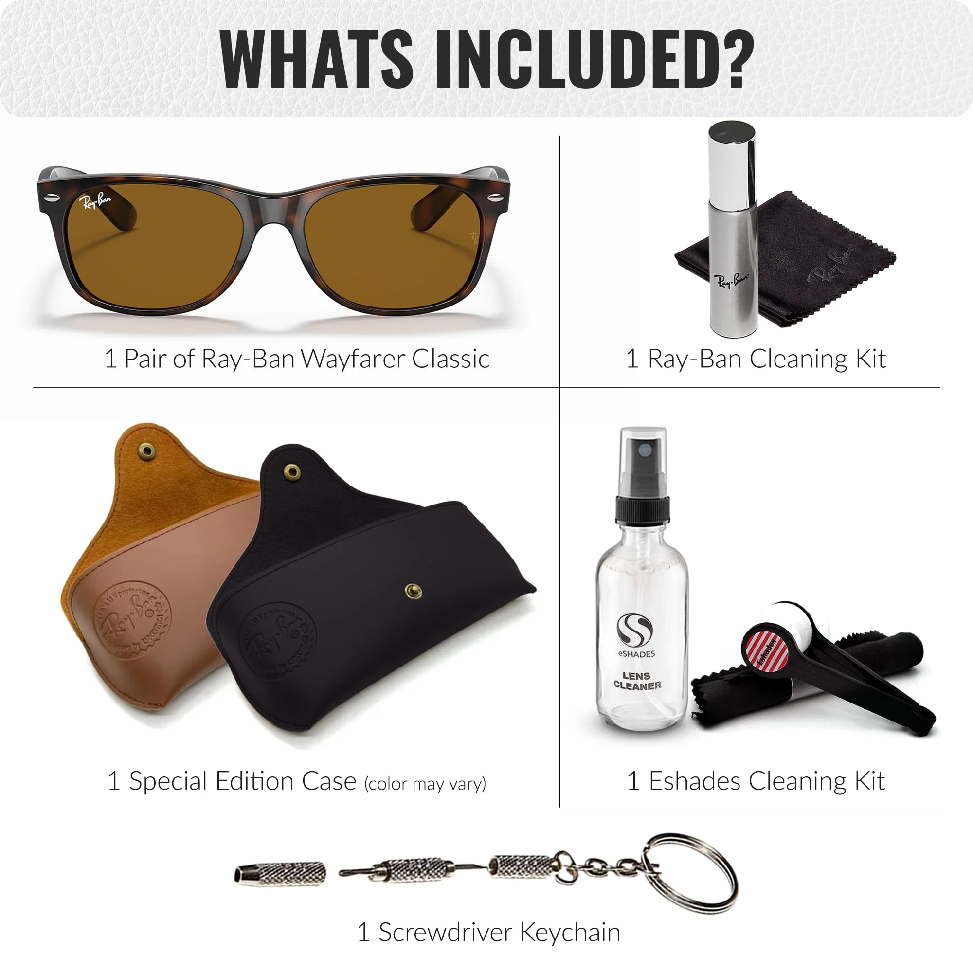 Ray-Ban RB2132 NEW WAYFARER CLASSIC Square Shaped Non-Polarized Sunglasses for Men & Women – Includes Official RAYBAN Eyewear Kit – Ideal Formal & Casual Wear Sunglasses – B-15 Brown Lens - Image 7
