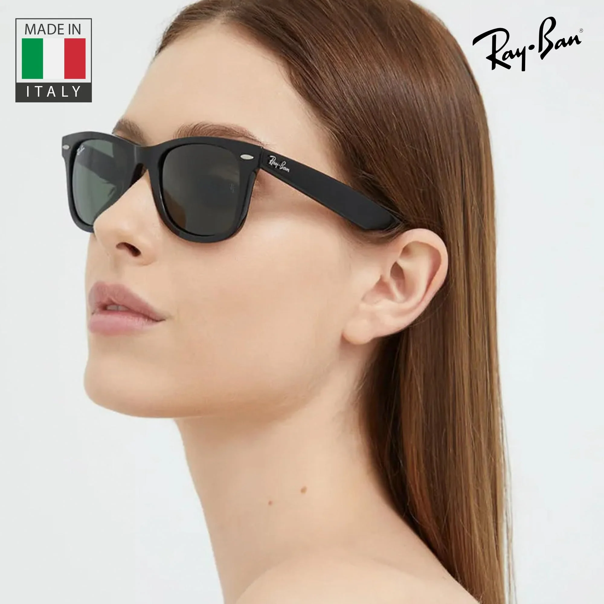 Ray-Ban RB2132 NEW WAYFARER CLASSIC Square Shaped Non-Polarized Sunglasses for Men & Women – Includes Official RAYBAN Eyewear Kit – Ideal Formal & Casual Wear Sunglasses – G-15 Green Lens - Image 3