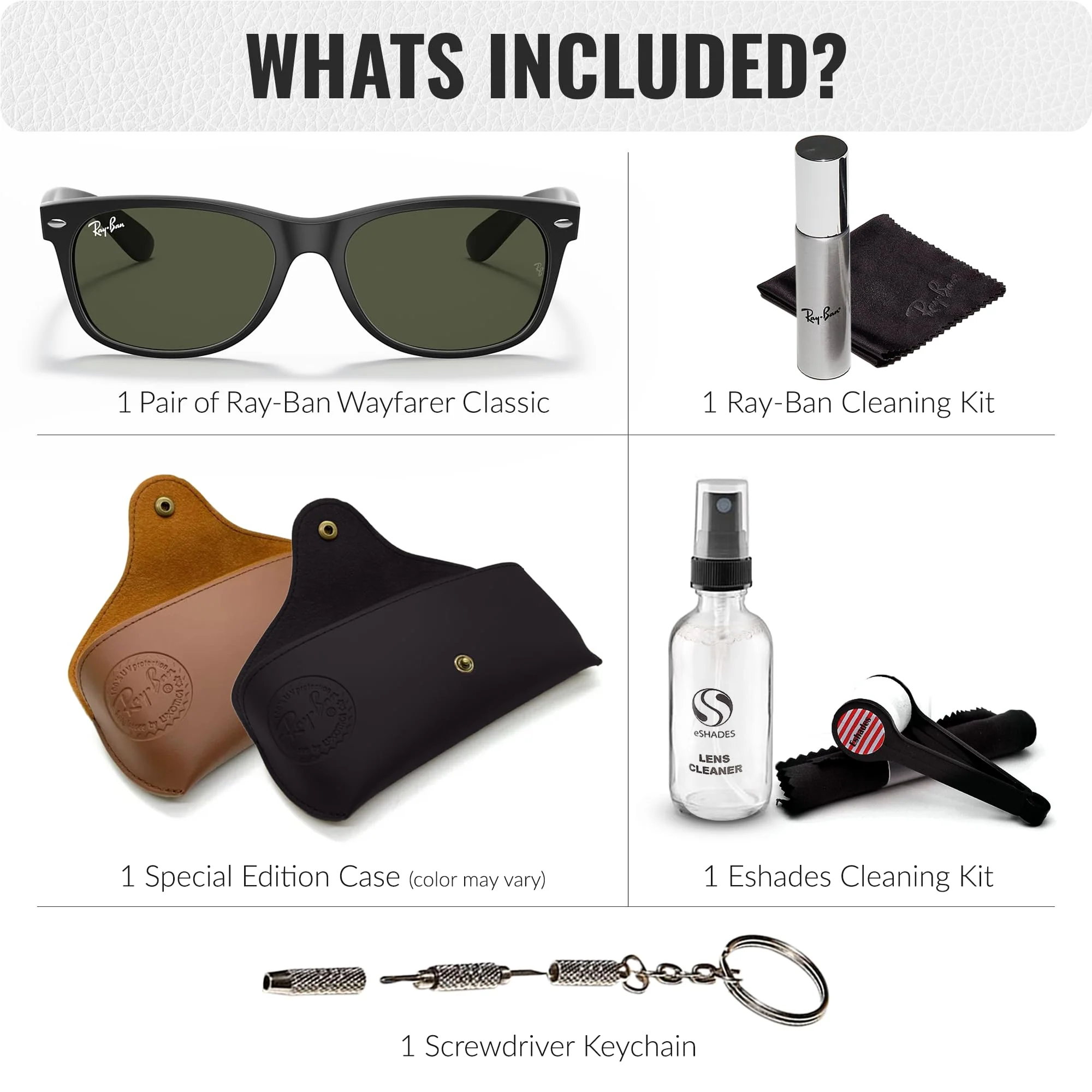 Ray-Ban RB2132 NEW WAYFARER CLASSIC Square Shaped Non-Polarized Sunglasses for Men & Women – Includes Official RAYBAN Eyewear Kit – Ideal Formal & Casual Wear Sunglasses – G-15 Green Lens - Image 6
