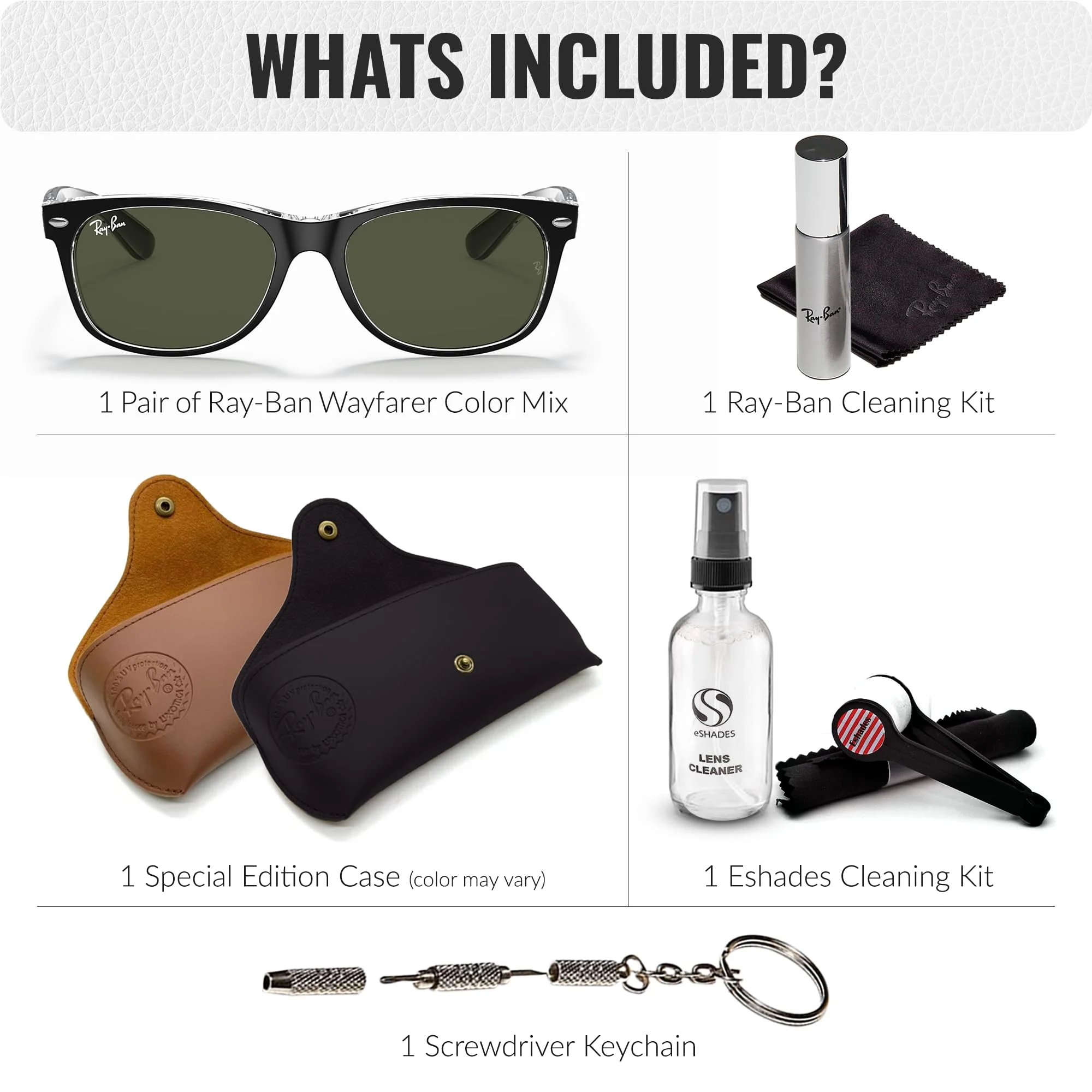 Ray-Ban RB2132 NEW WAYFARER COLOR MIX Square Shaped Non-Polarized Sunglasses for Men & Women – Includes Official RAYBAN Eyewear Kit – Ideal Formal & Casual Wear Sunglasses – G-15 Green Lens - Image 7