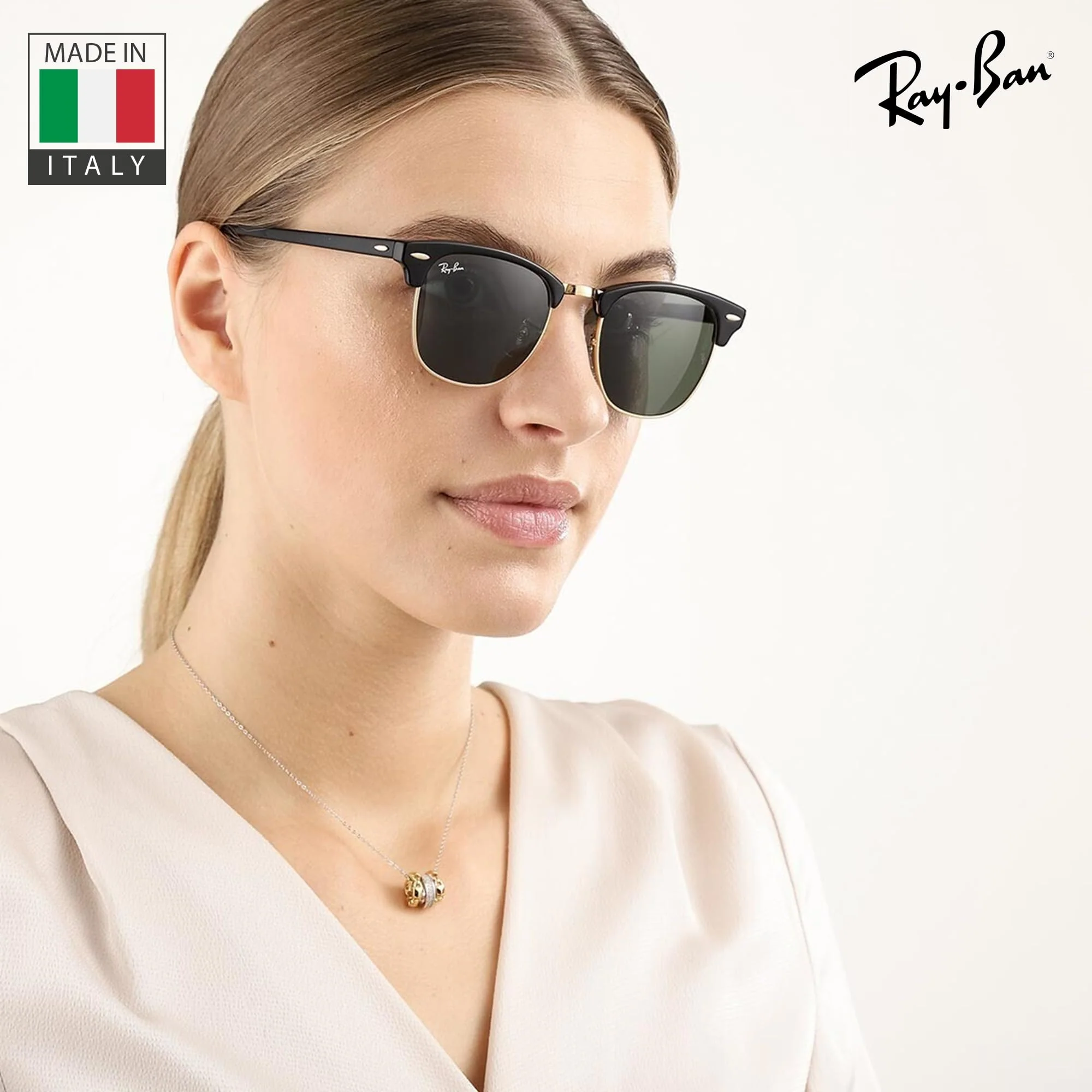 Ray-Ban RB3016 CLUBMASTER CLASSIC Square Shaped Non-Polarized Sunglasses for Men & Women – Includes Official RAYBAN Eyewear Kit – Ideal Formal & Casual Wear Sunglasses – G-15 Green Lens - Image 2