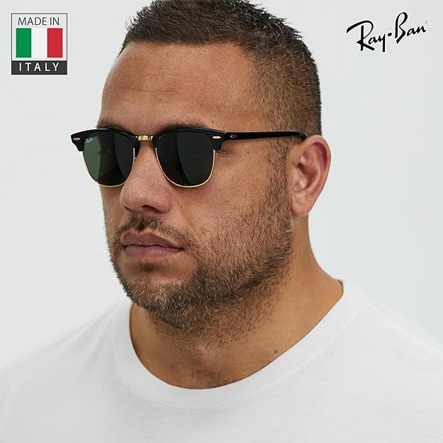Ray-Ban RB3016 CLUBMASTER CLASSIC Square Shaped Non-Polarized Sunglasses for Men & Women – Includes Official RAYBAN Eyewear Kit – Ideal Formal & Casual Wear Sunglasses – G-15 Green Lens - Image 8