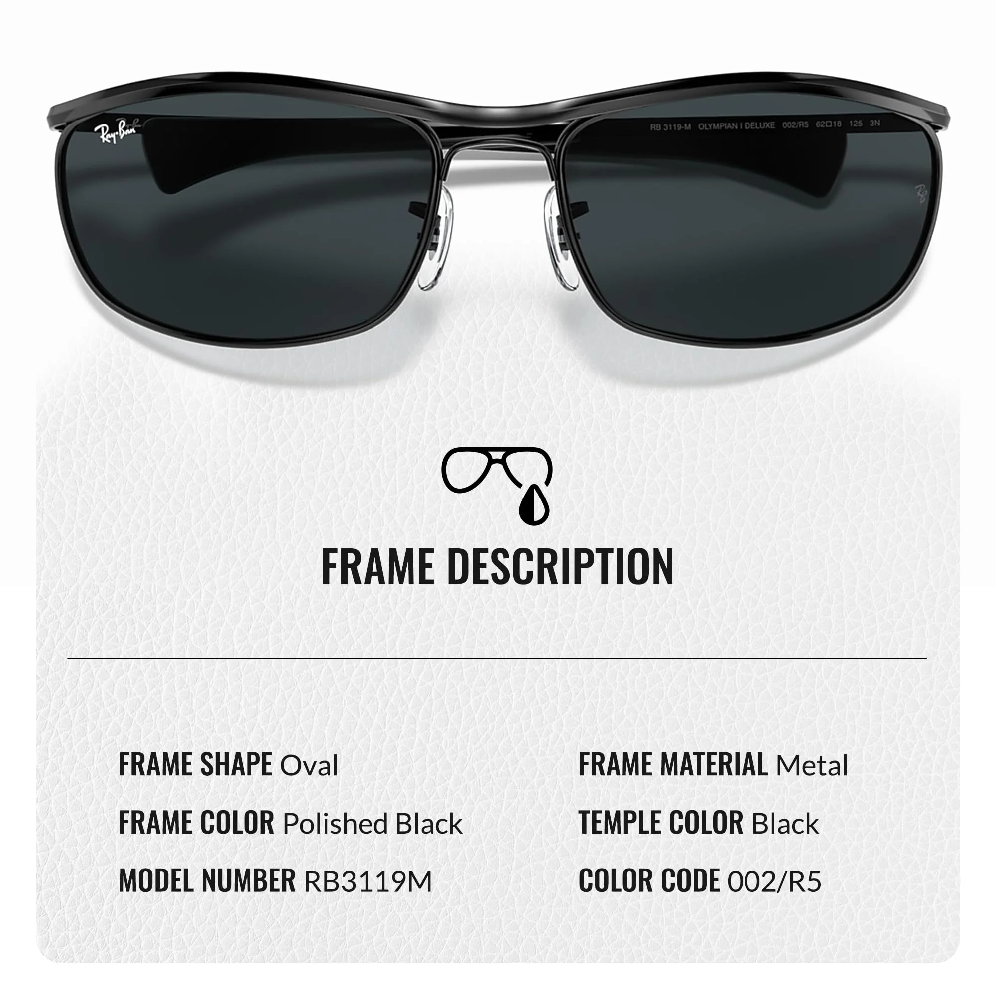 Ray-Ban RB3119M OLYMPIAN I DELUXE Oval Shaped Non-Polarized Sunglasses for Men & Women – Includes Official RAYBAN Eyewear Kit – Ideal Formal & Casual Wear Sunglasses – blue Lens - Image 6