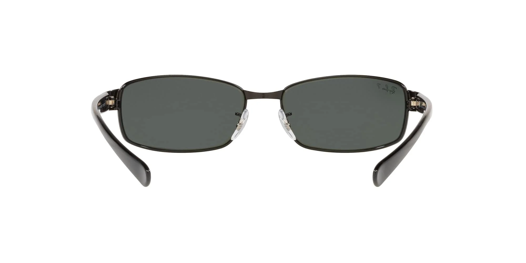 Ray-Ban RB3364 Metal Rectangular Sunglasses, Black/Polarized Green, 62 mm - Image 2