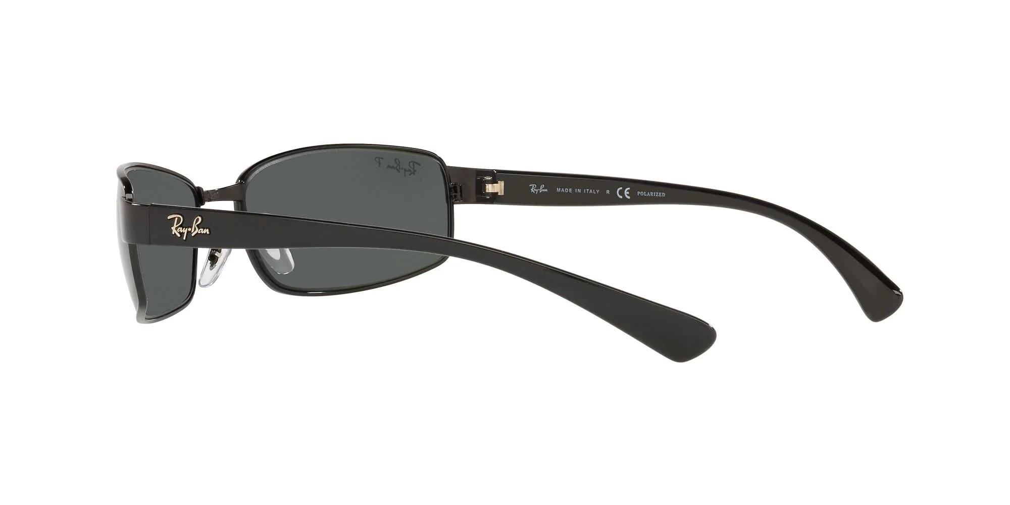 Ray-Ban RB3364 Metal Rectangular Sunglasses, Black/Polarized Green, 62 mm - Image 4