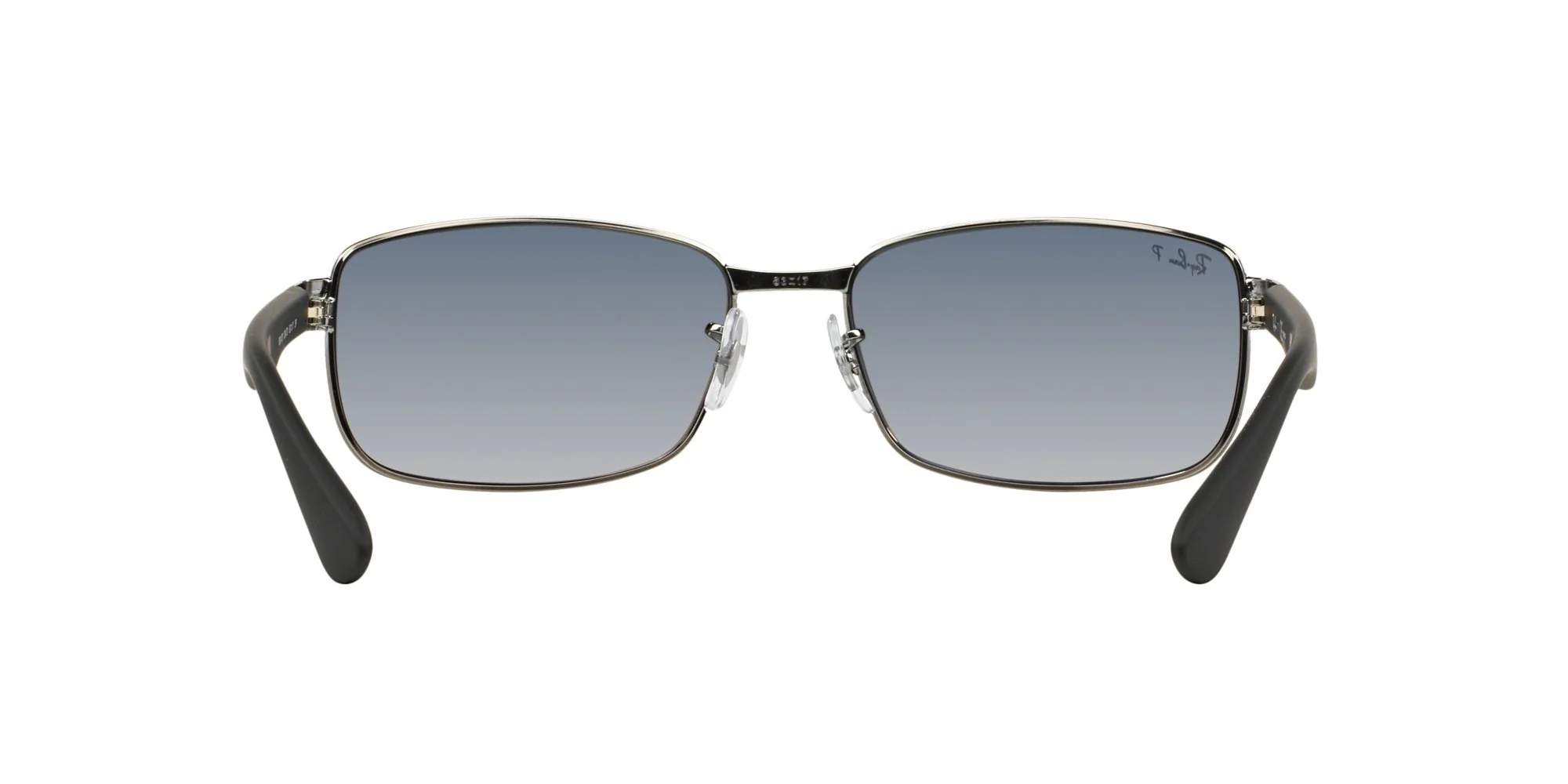 Ray-Ban RB3478 Rectangular Sunglasses, Gunmetal Frame/Blue Polarized Lens, 60 mm - Image 4